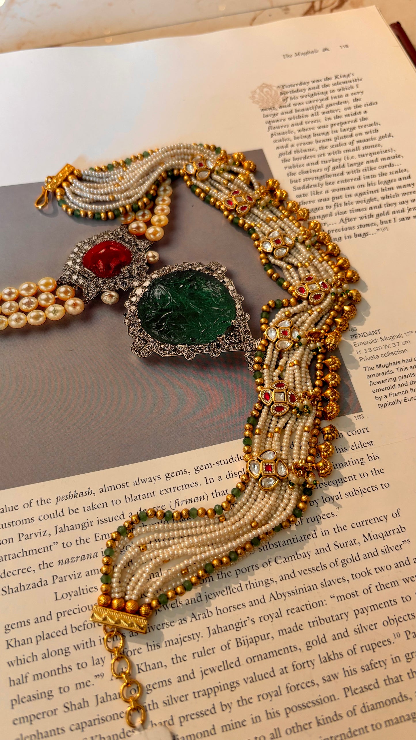 Rajwada ruby & emerald Swarovski mathapatti