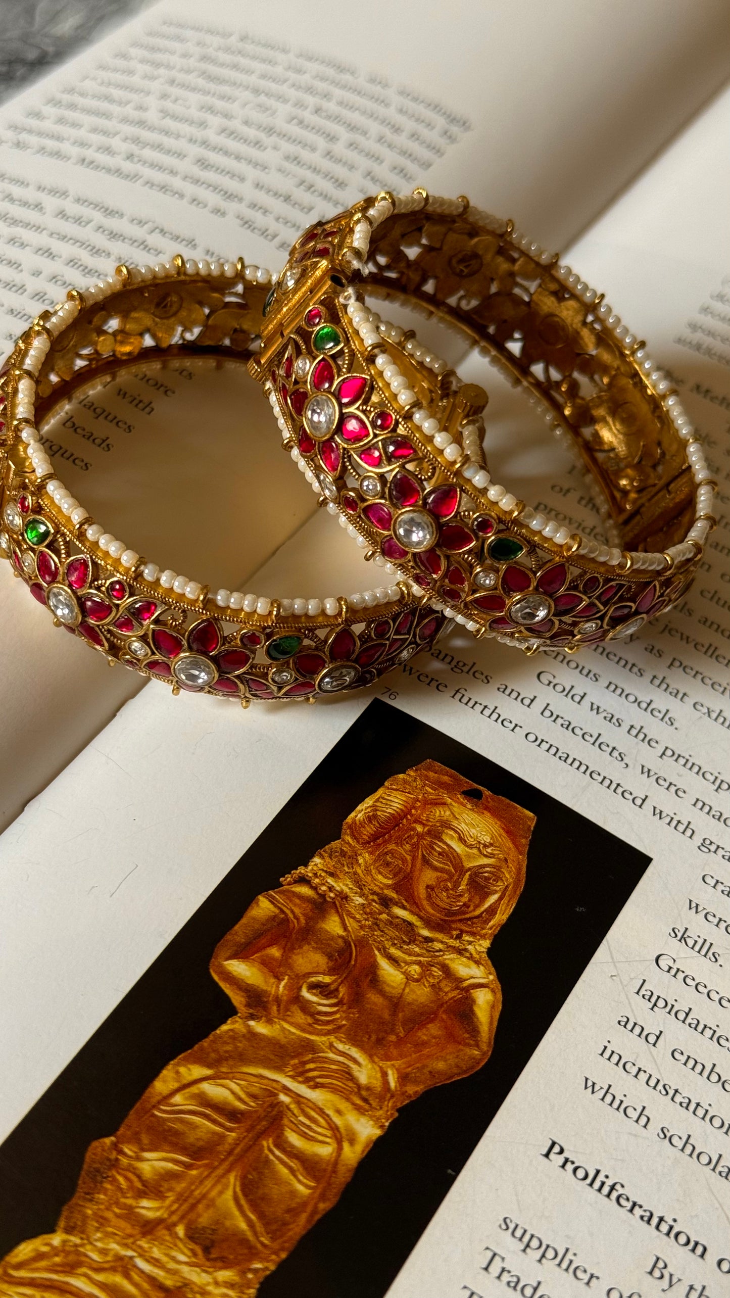 Ruby & emerald paachi jadau bangles