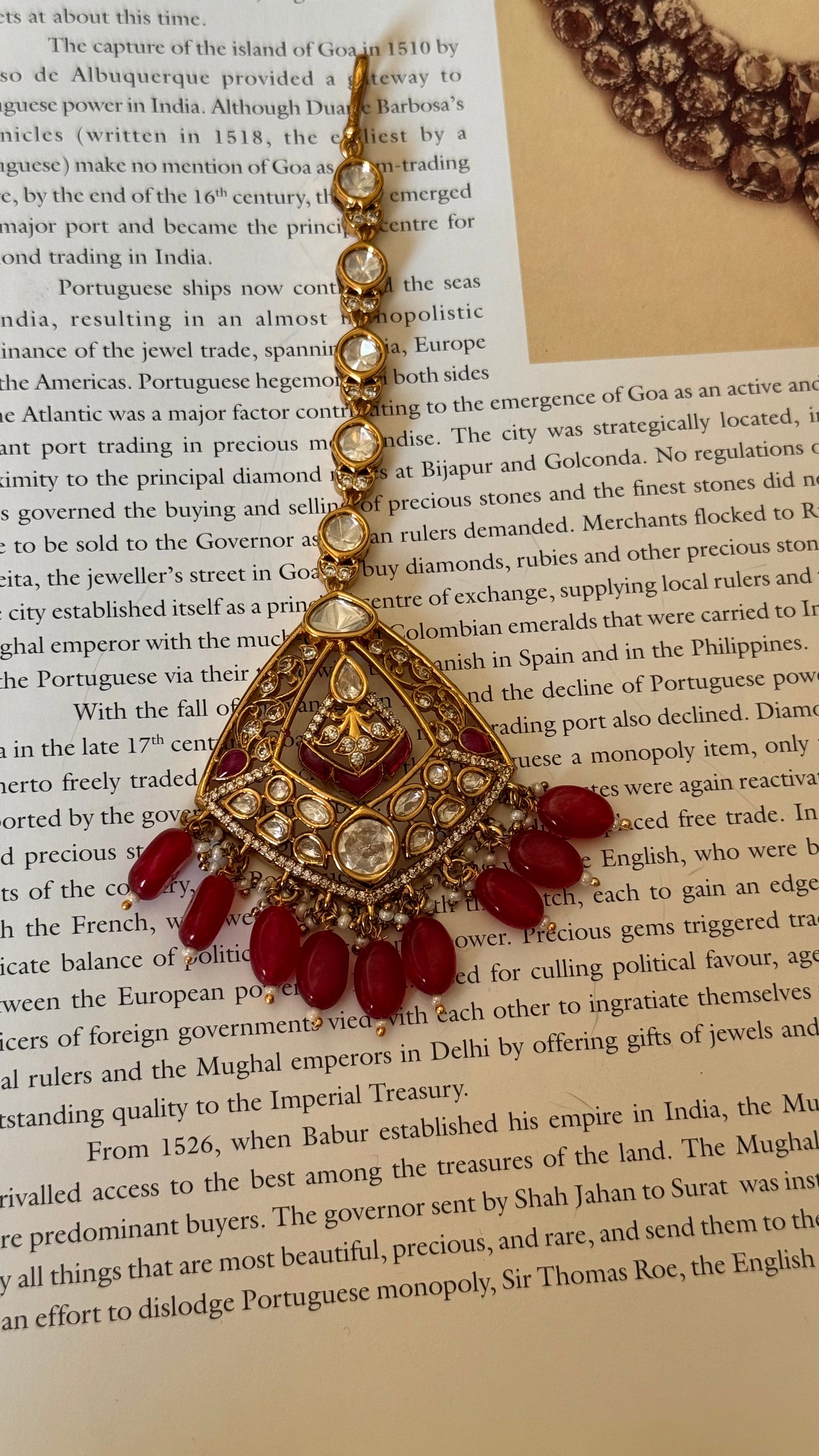 Ruby victorian maangtika