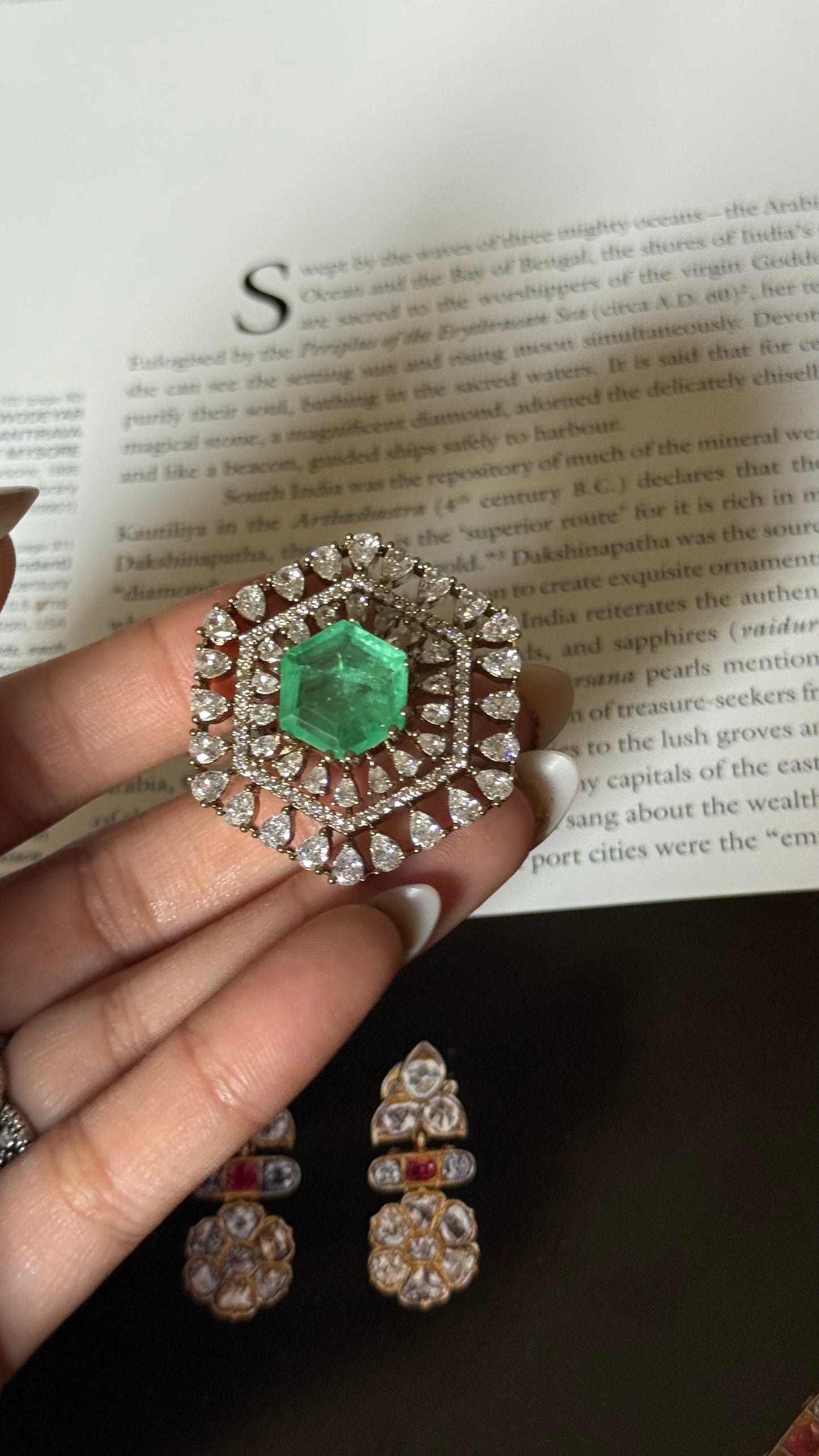 Mint doublet Moissanite adjustable ring