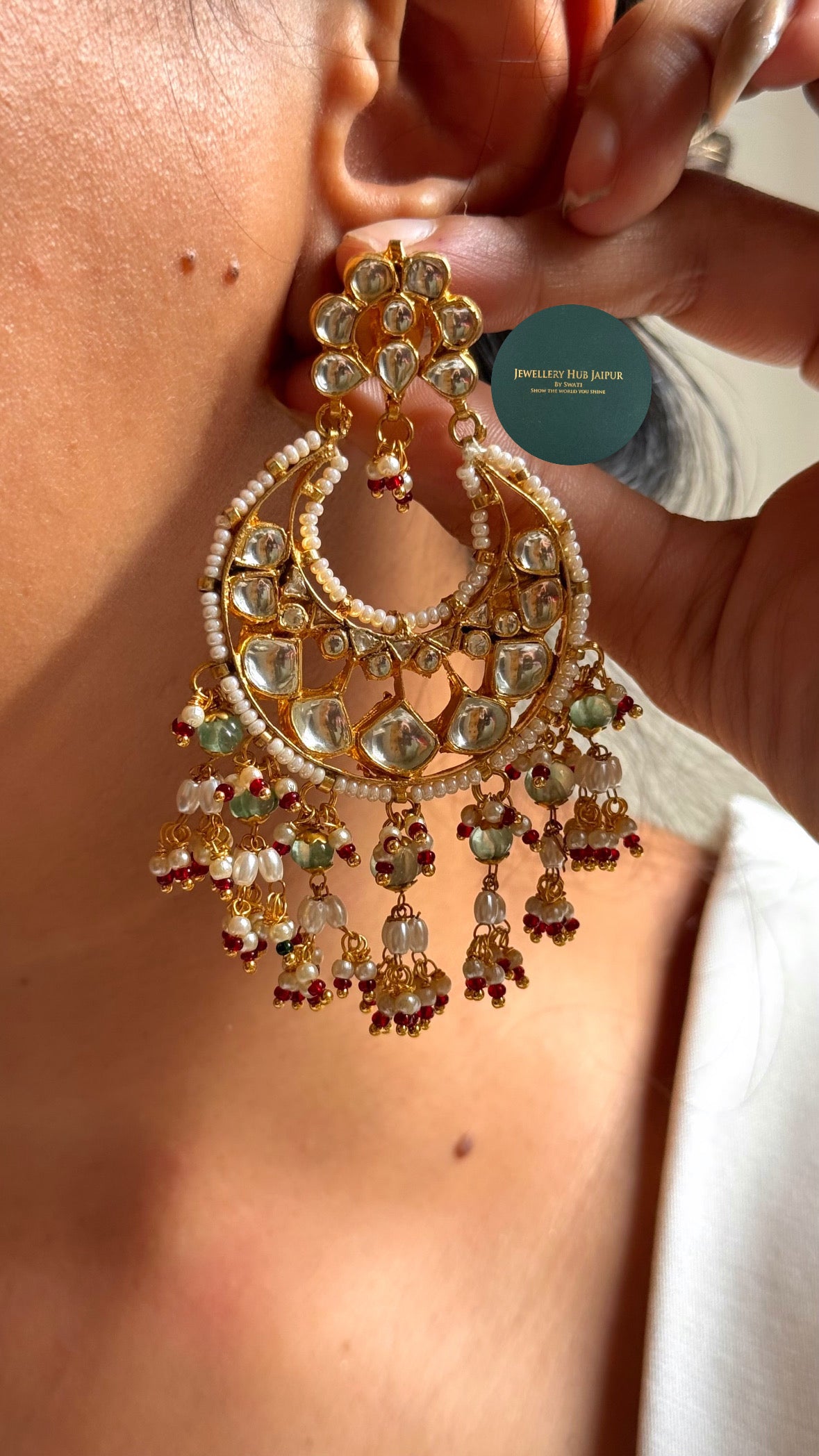 Rangrez paachi Royal heritage bridal paachi Kundan with mint drops