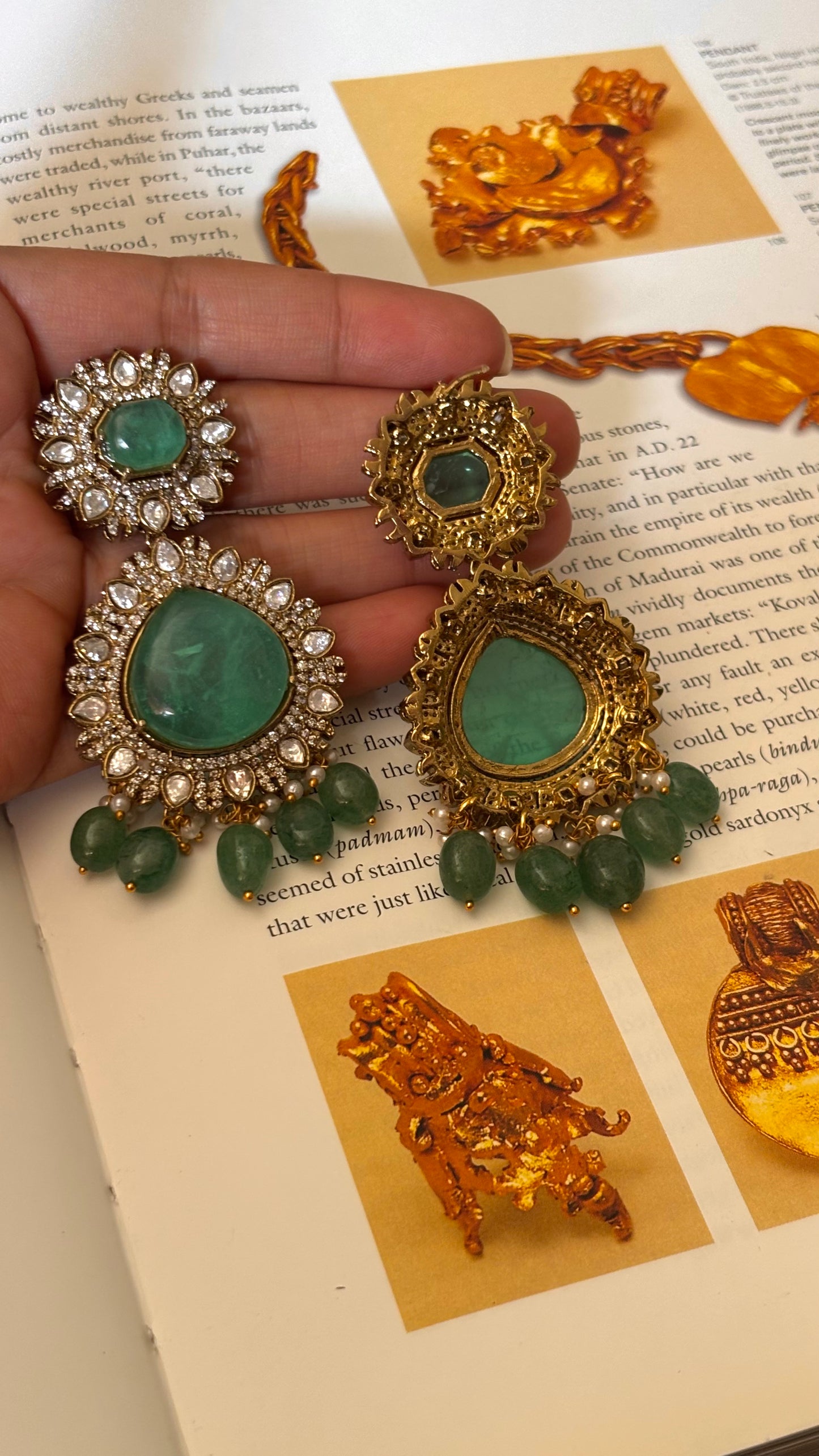 Mint doublet moissanite with drops earrings