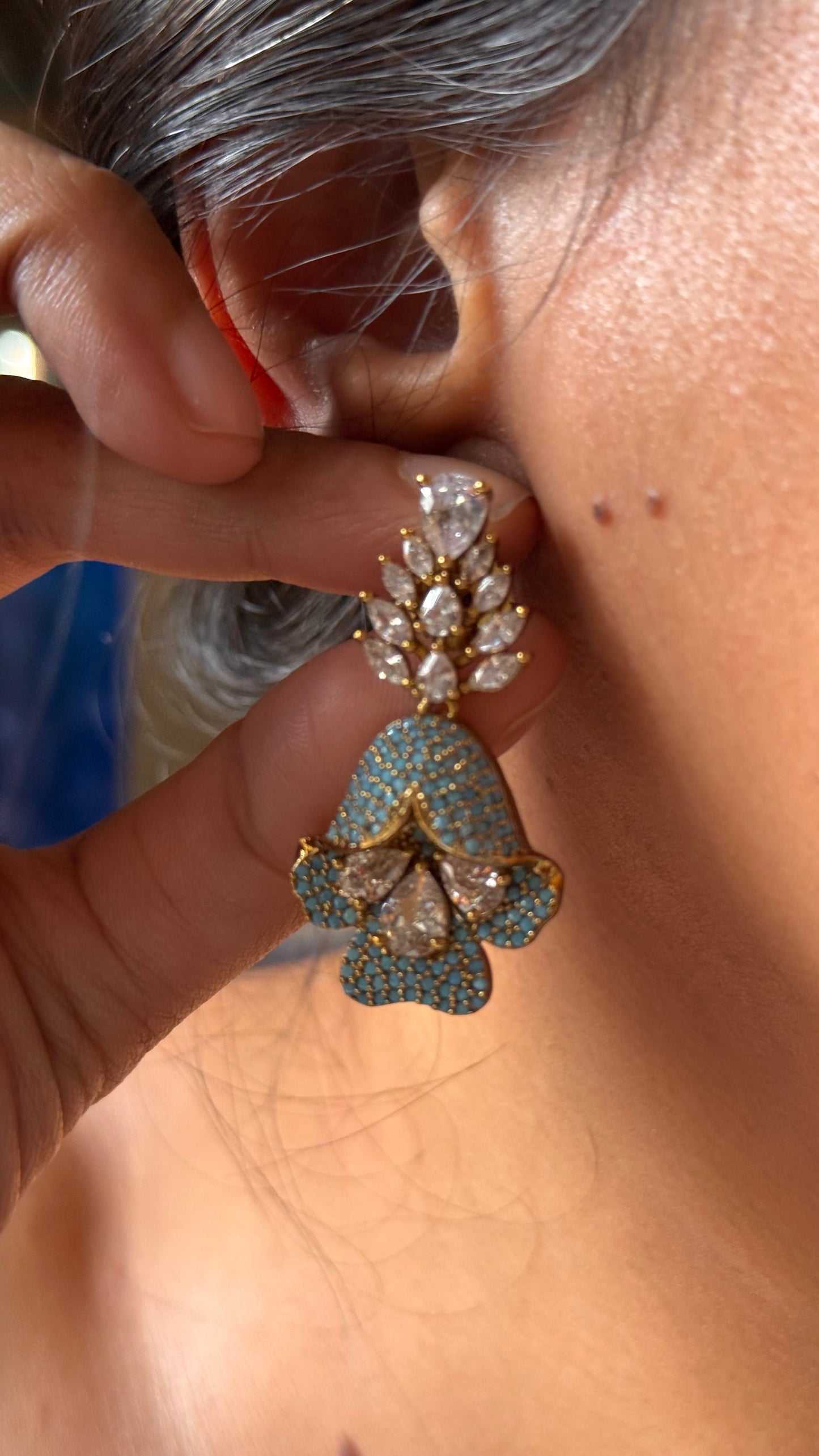 Firoza floral designer cocktail Necklace