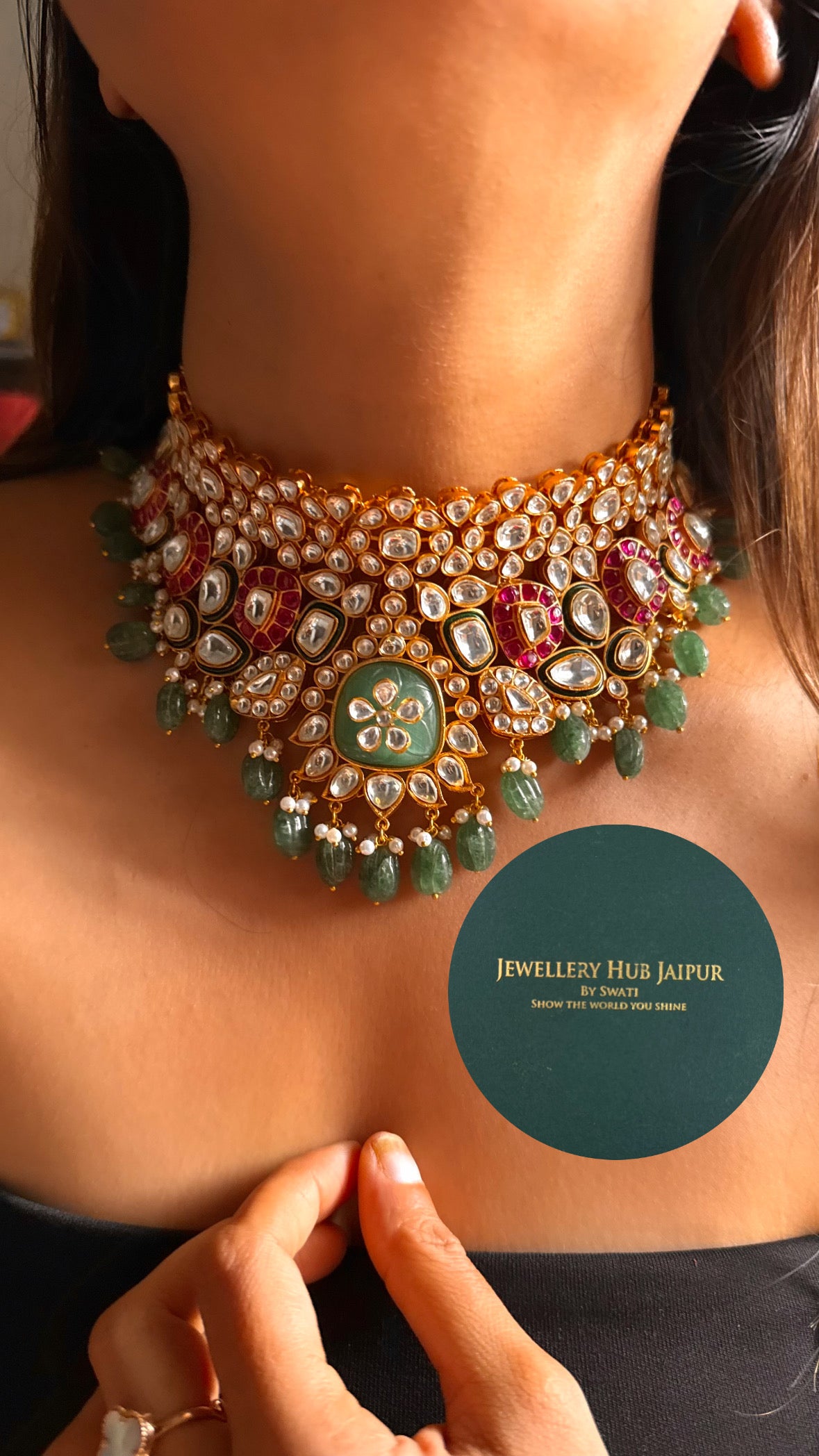Tarinika Mixed Polki heritage Choker necklace set
