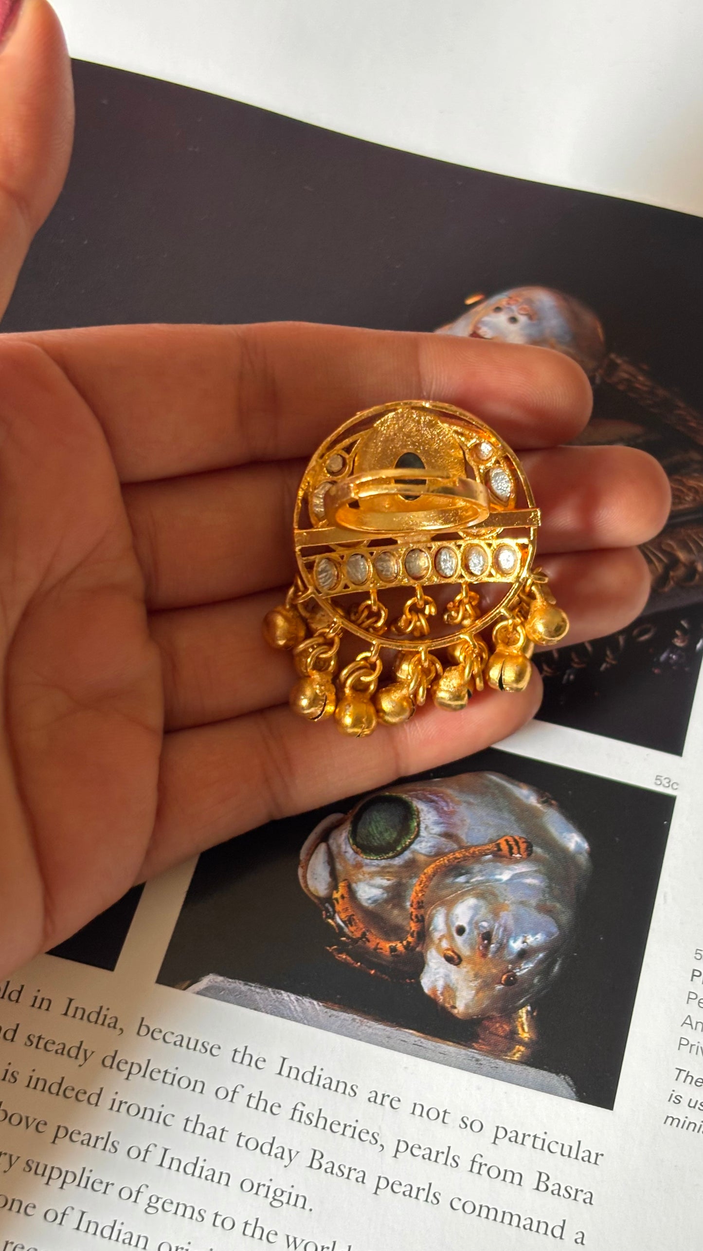 Heritage inlay real stone ring