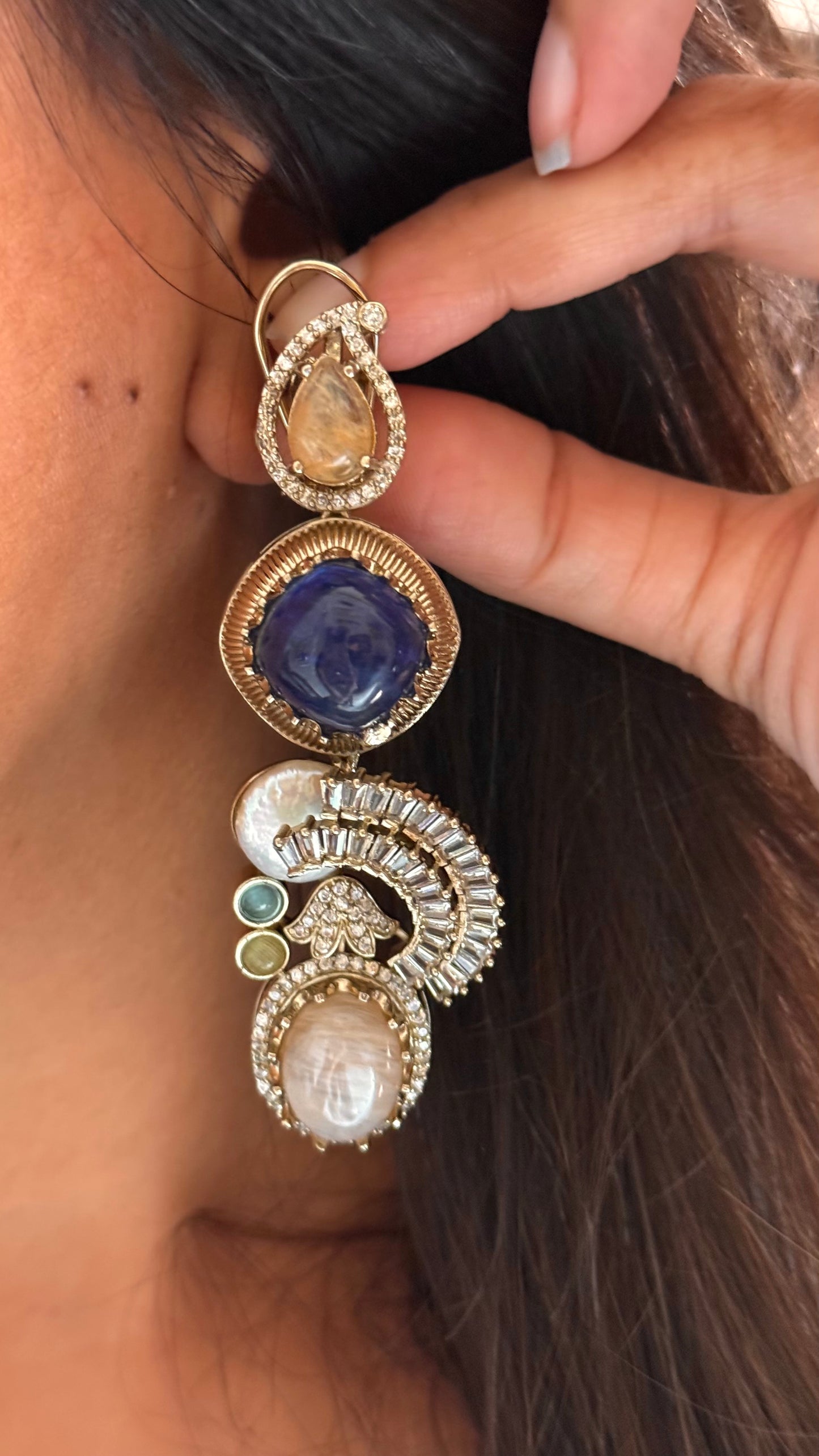 Sabyasachi inspired with designer navratna Earrings