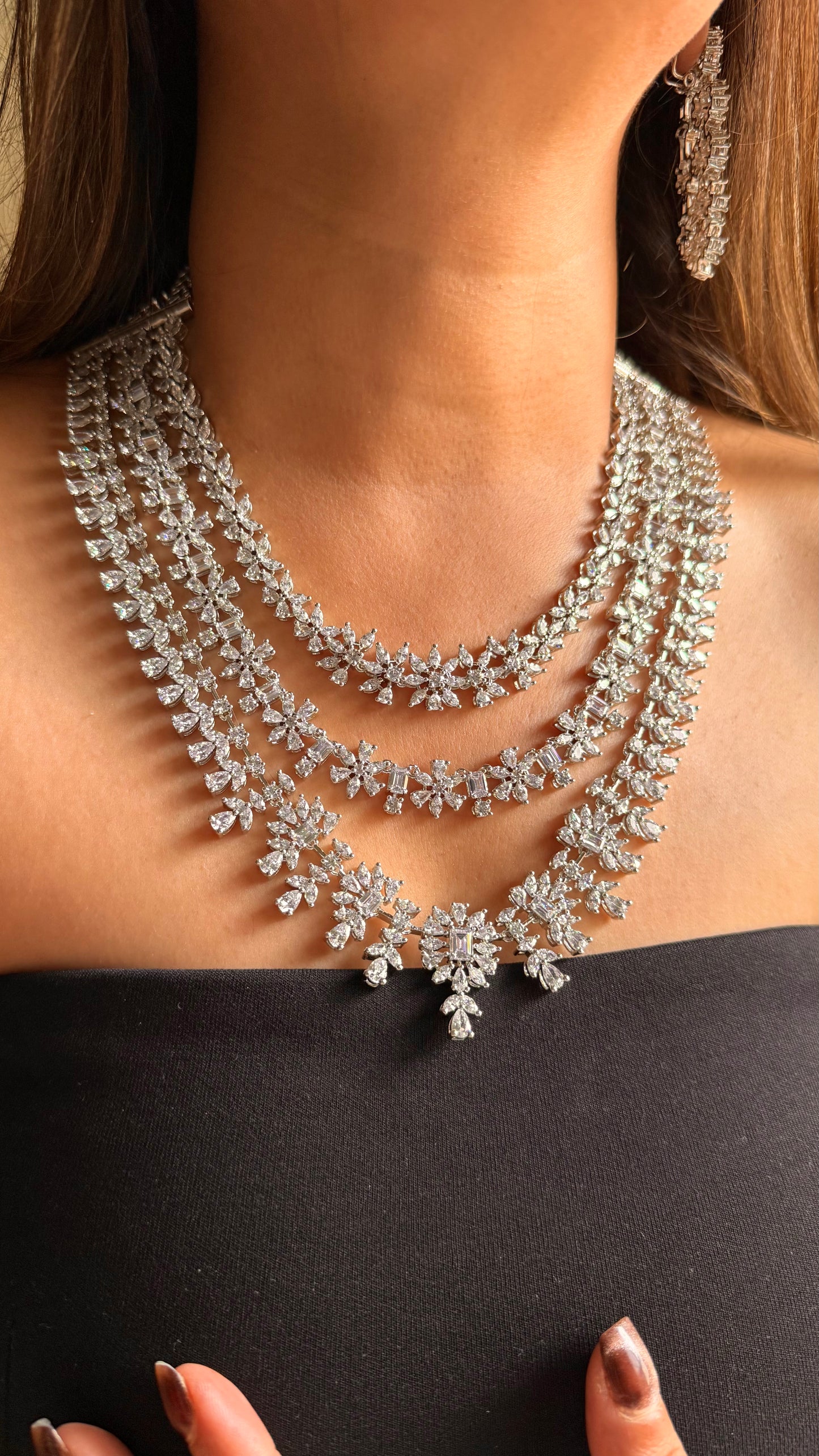7 in 1 cz cocktail necklace set