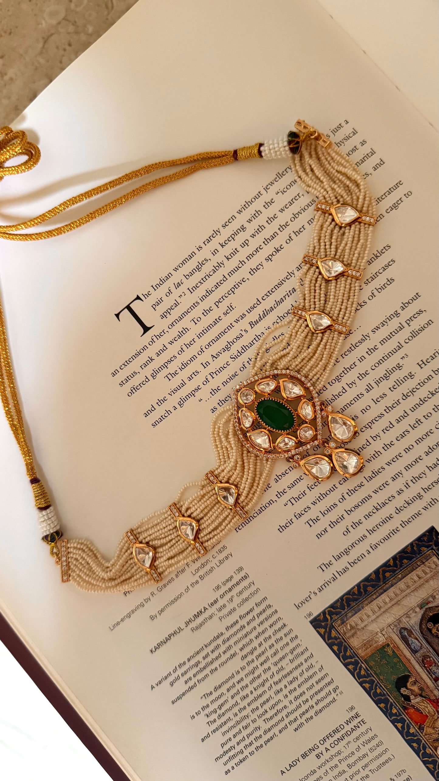 Emerald moissanite thread set