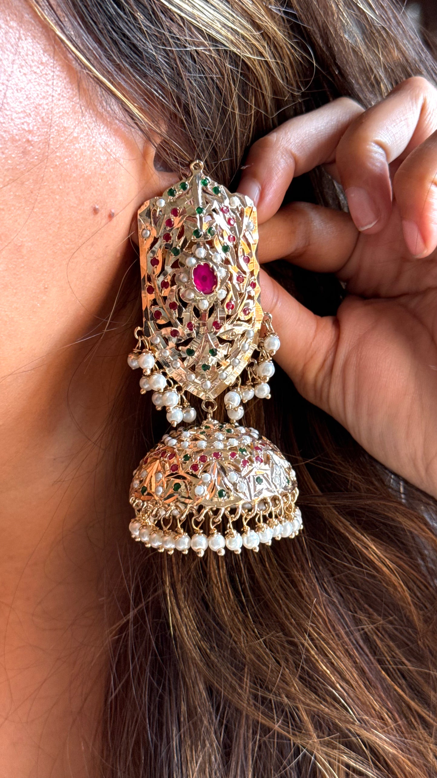 Jadau heritage jhumka