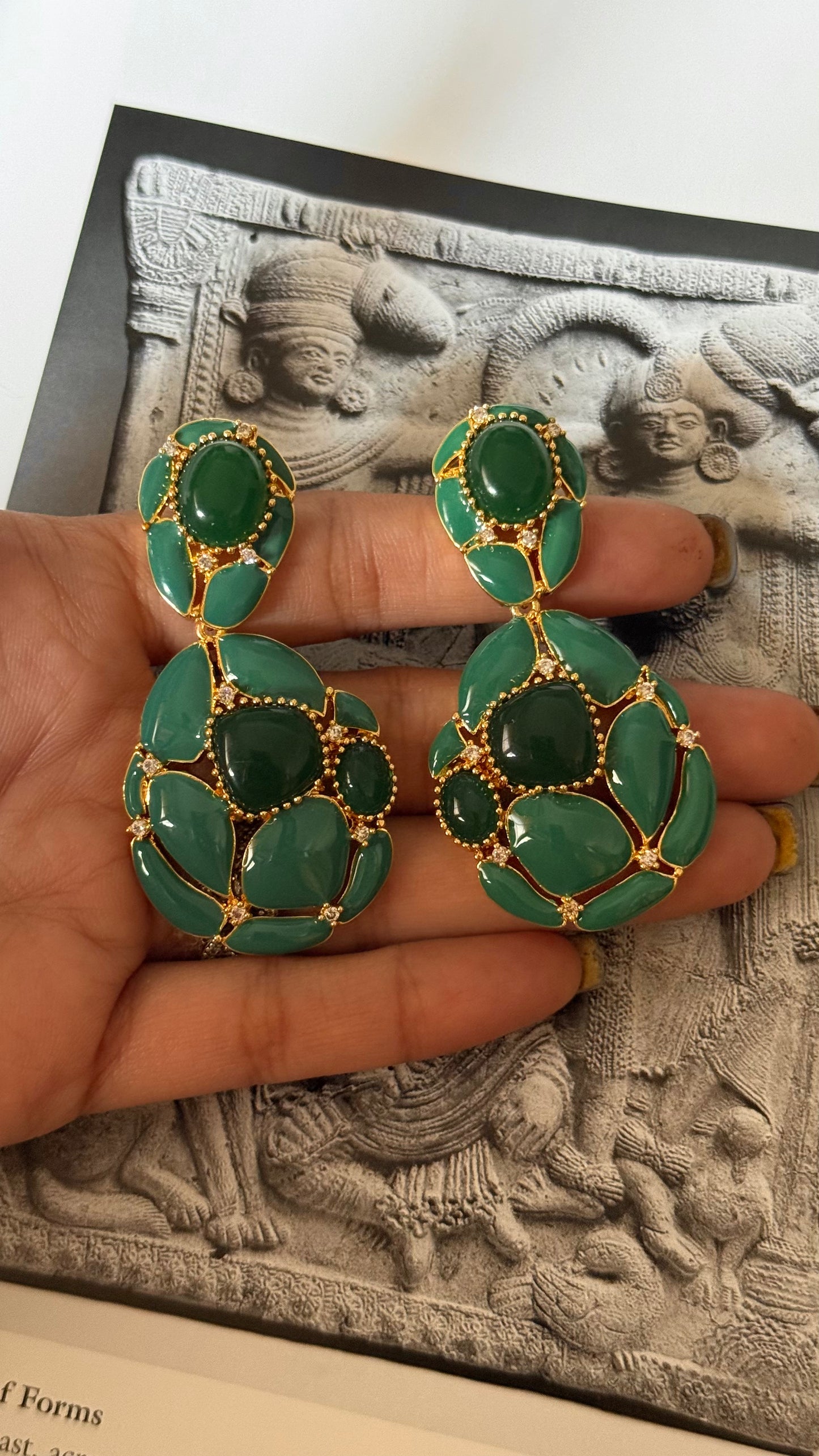 Emerald cocktail earrings