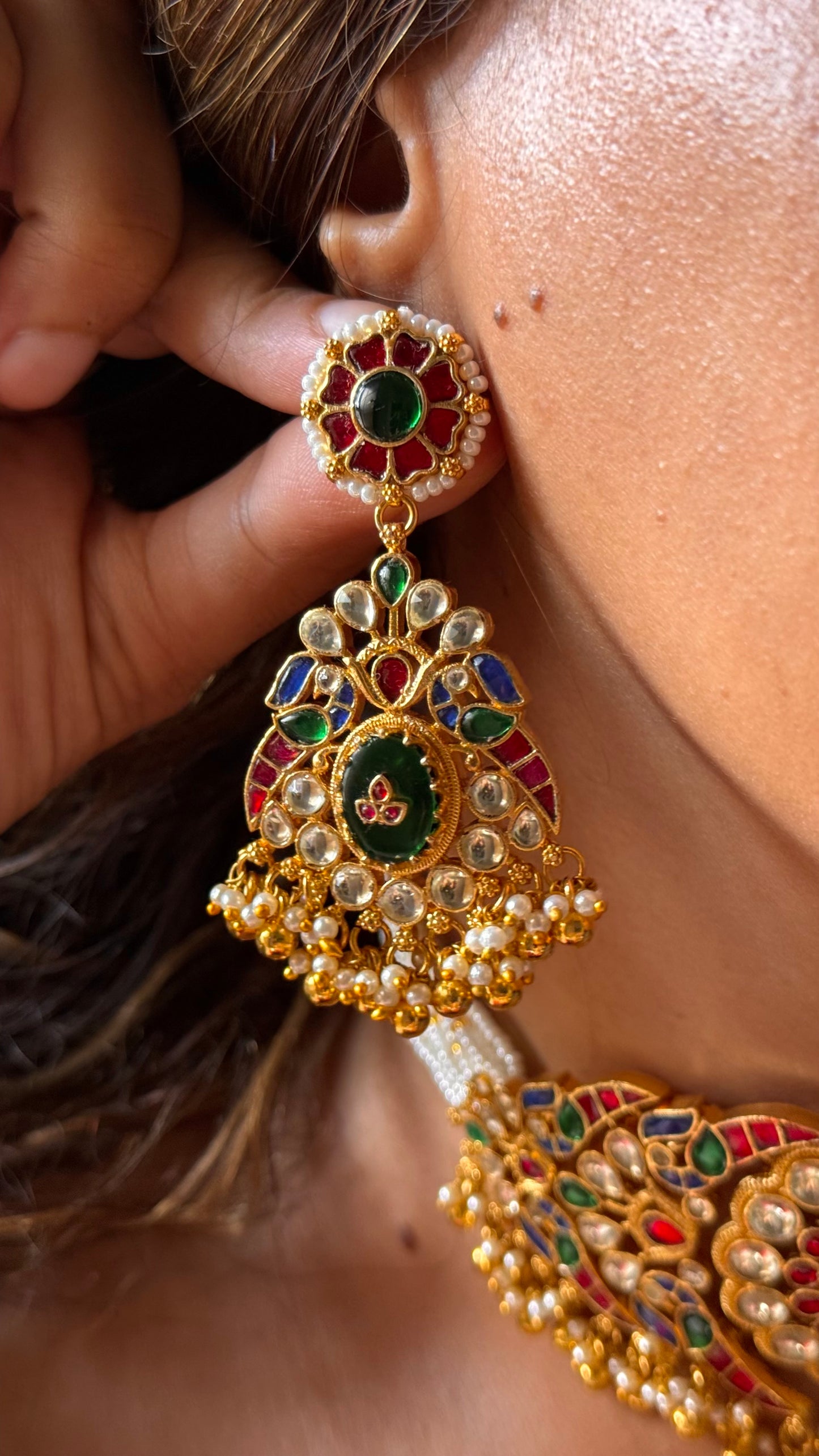 Handmade jadau pachi Kundan statement choker