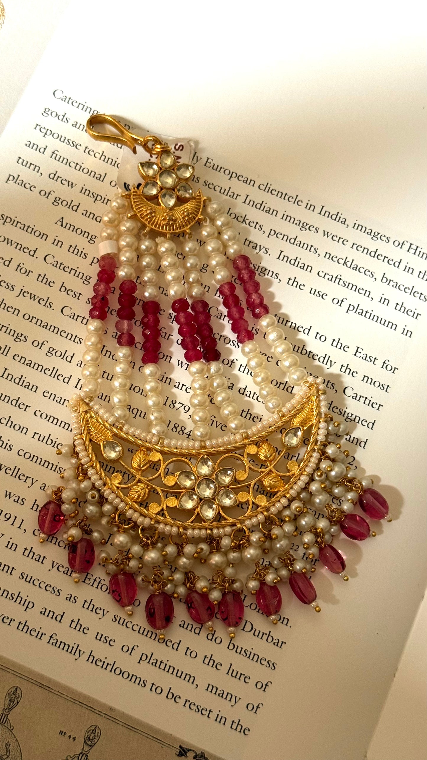 Paachi Heritage ruby & pearl passa