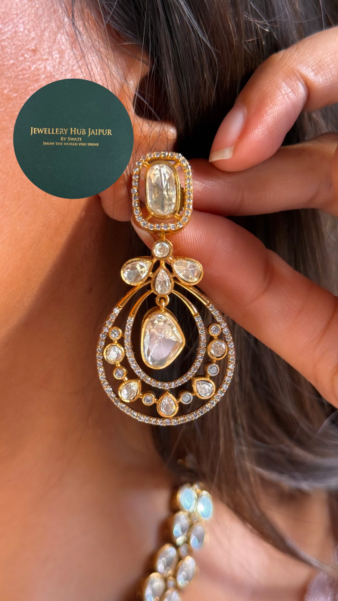 Real moissanite (Peeli polki set)