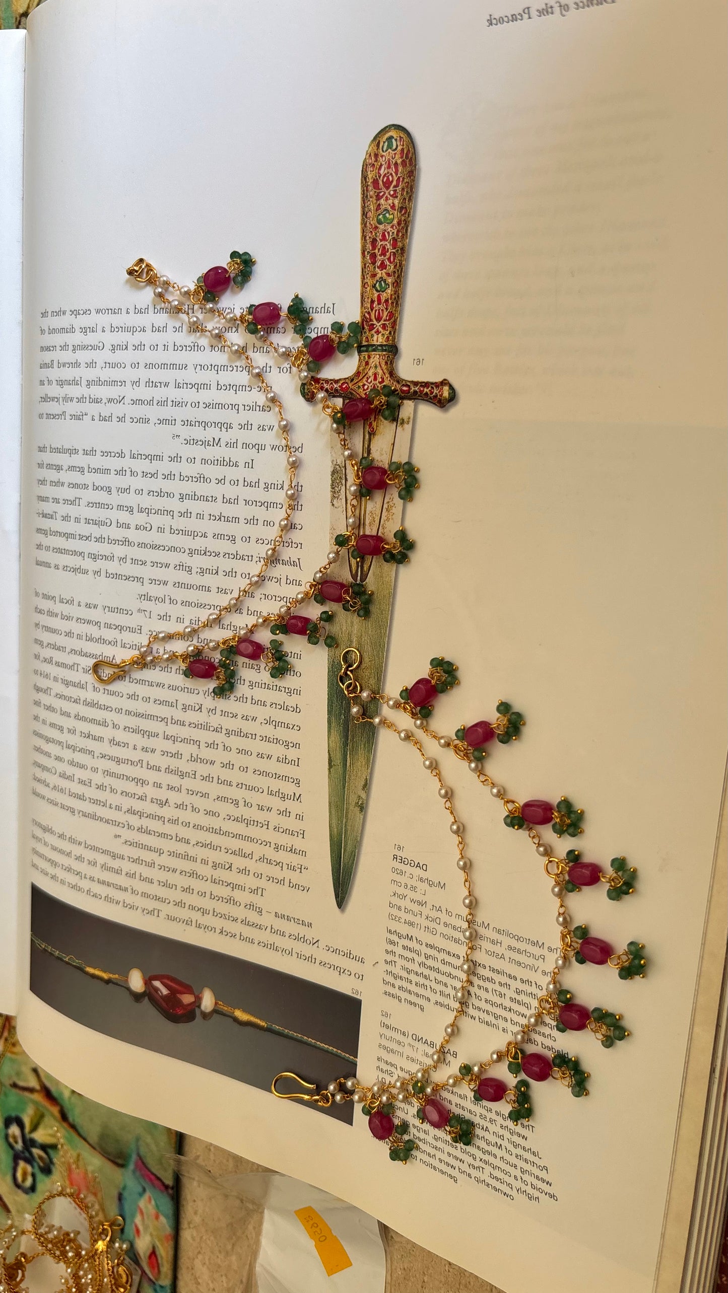 Double layer ruby & emerald drops Kaan chain
