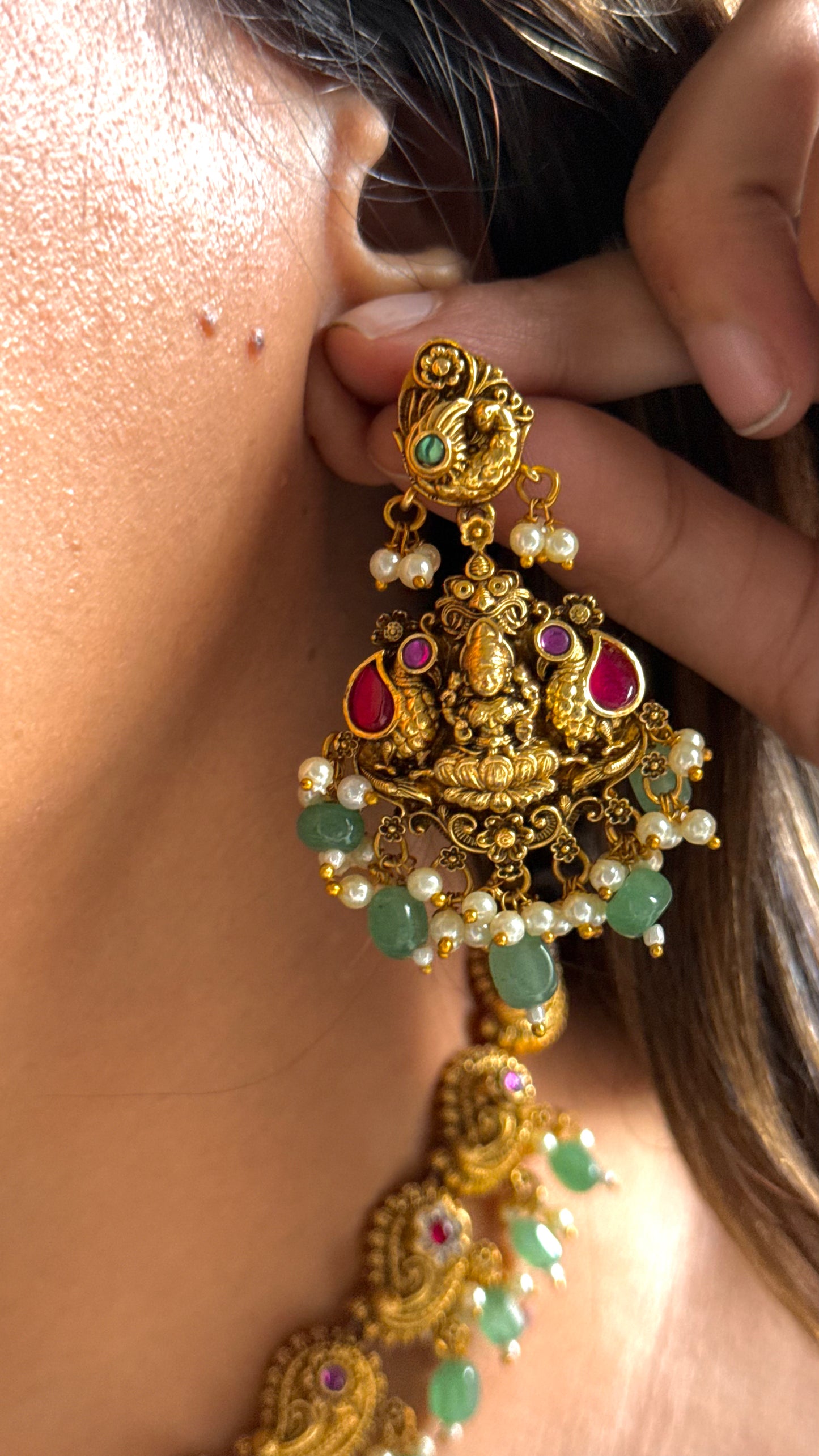 Goddess laxmi inspired temple necklace
