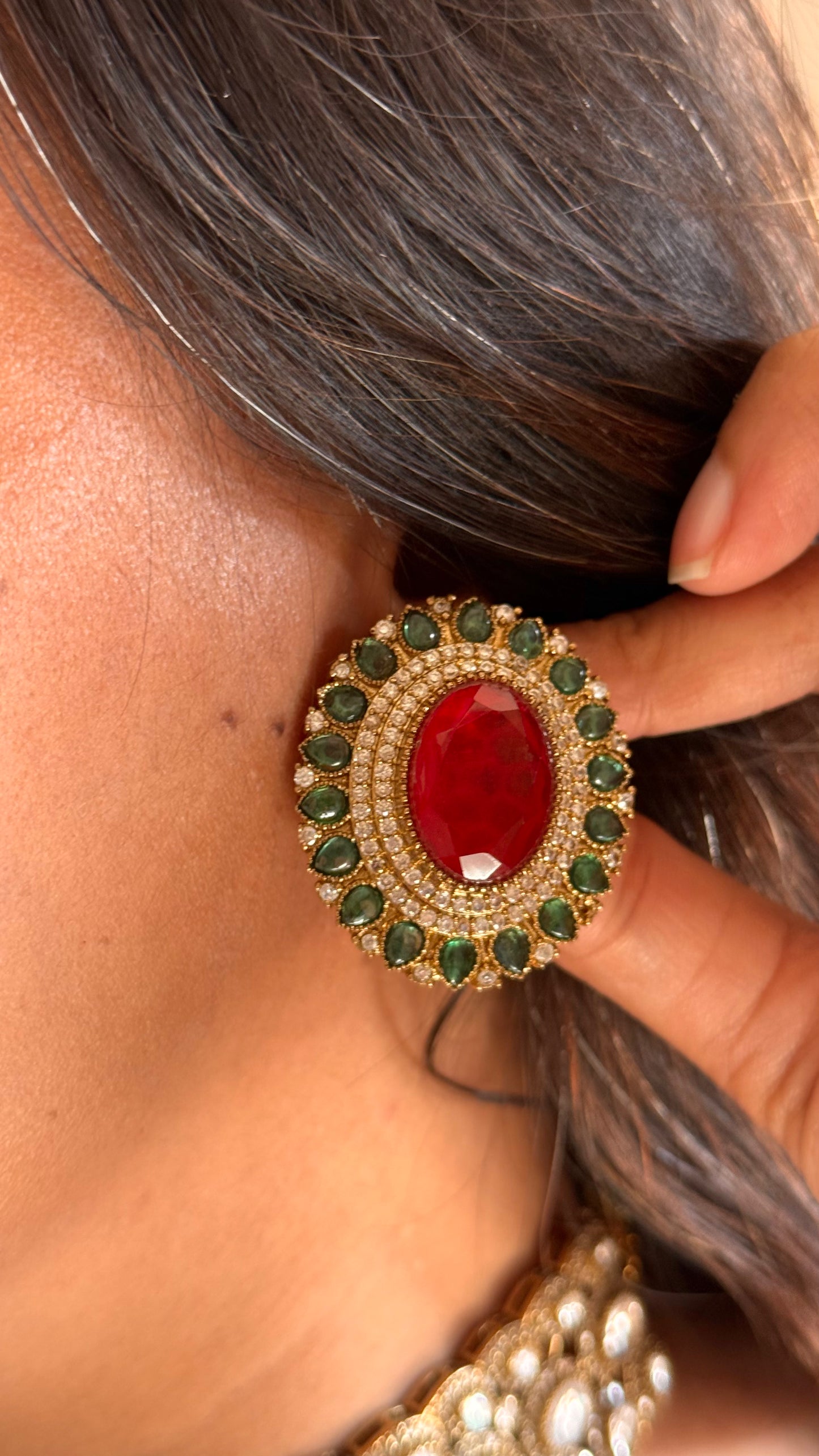 Emerald & Ruby bridal asia inspired choker