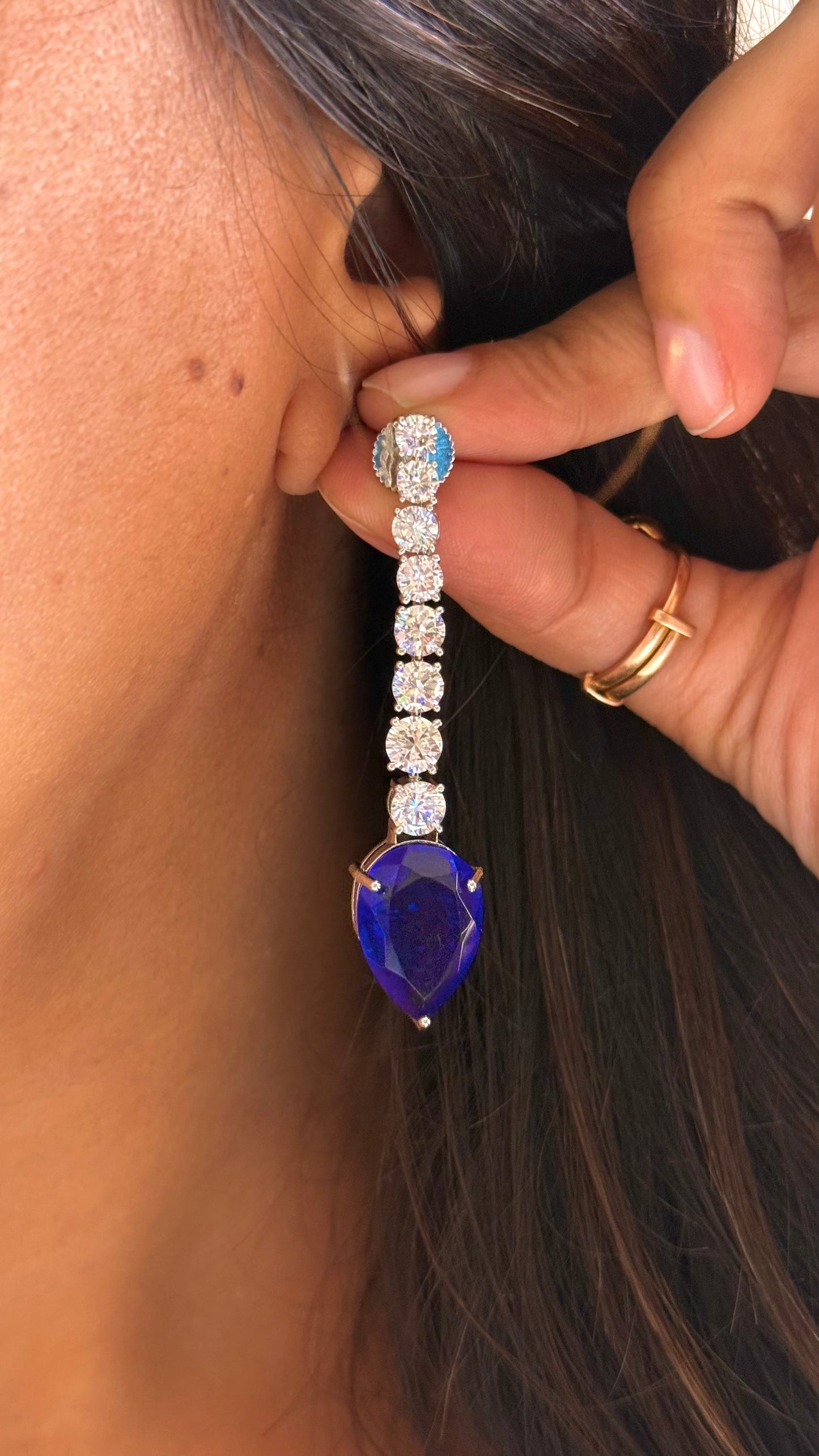 sapphire doublet diamond statement necklace