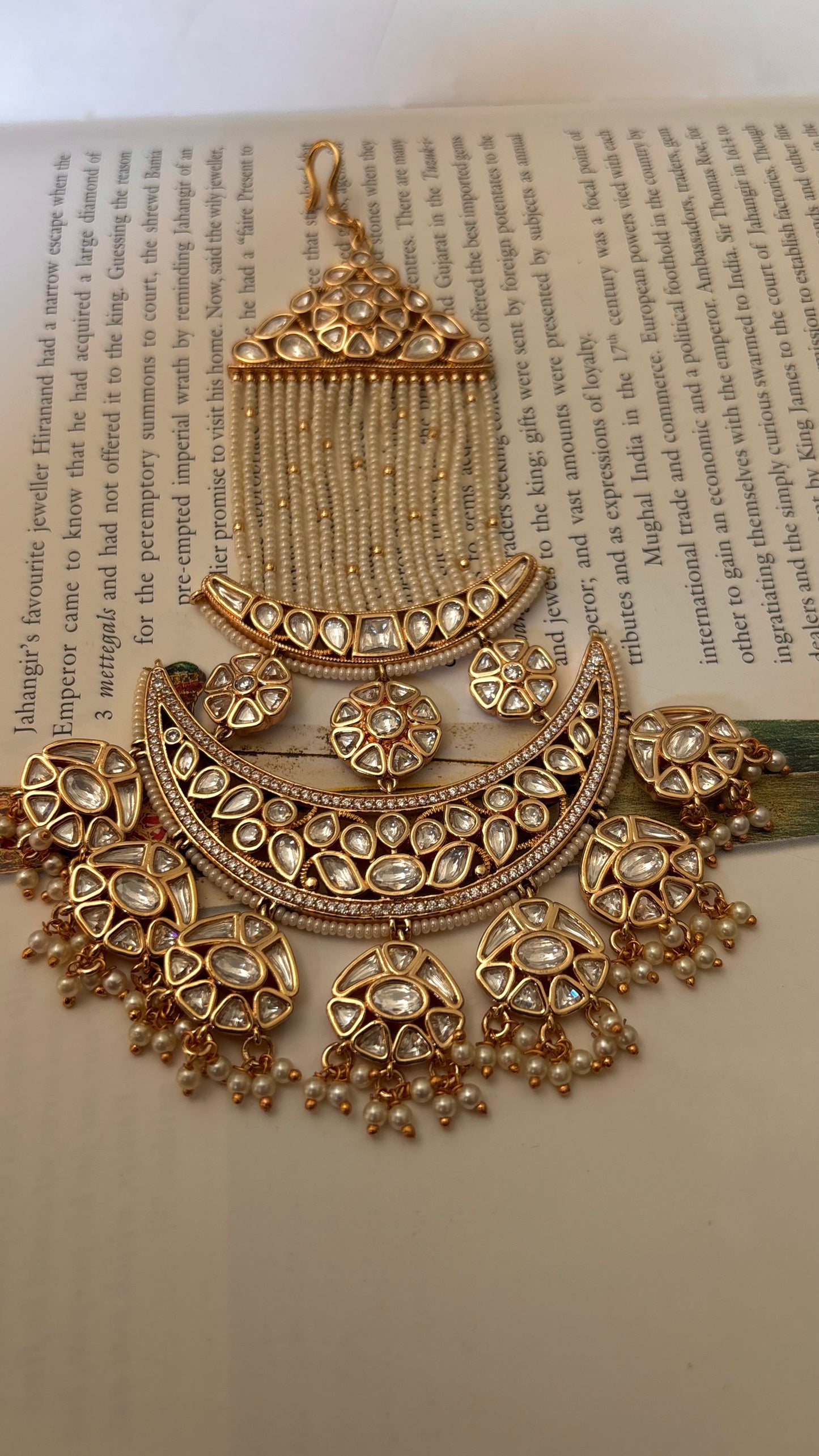 White kundan heritage Mughal paasa
