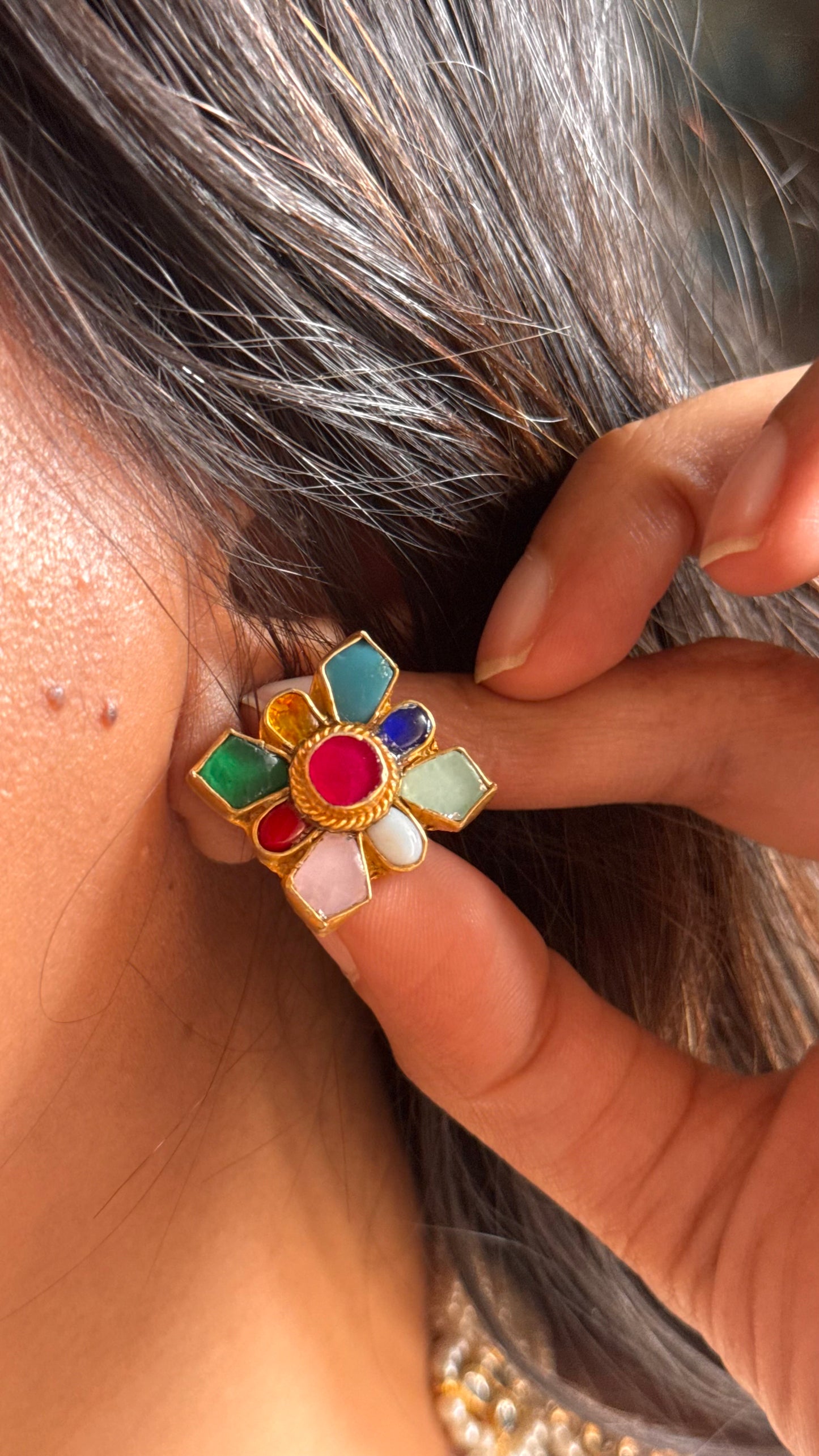 Firoza & ruby pachi Kundan pearl Necklace