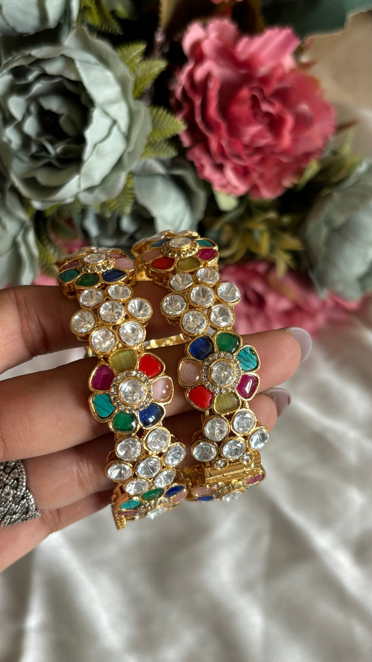 Navratna moissanite bangles