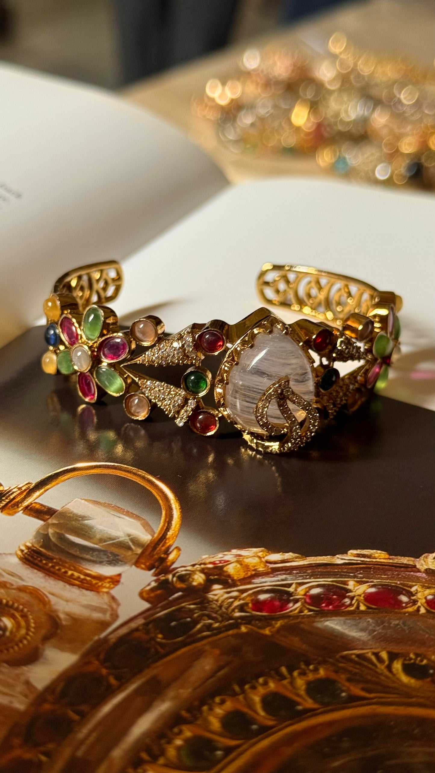 Navratna doublet designer bracelet