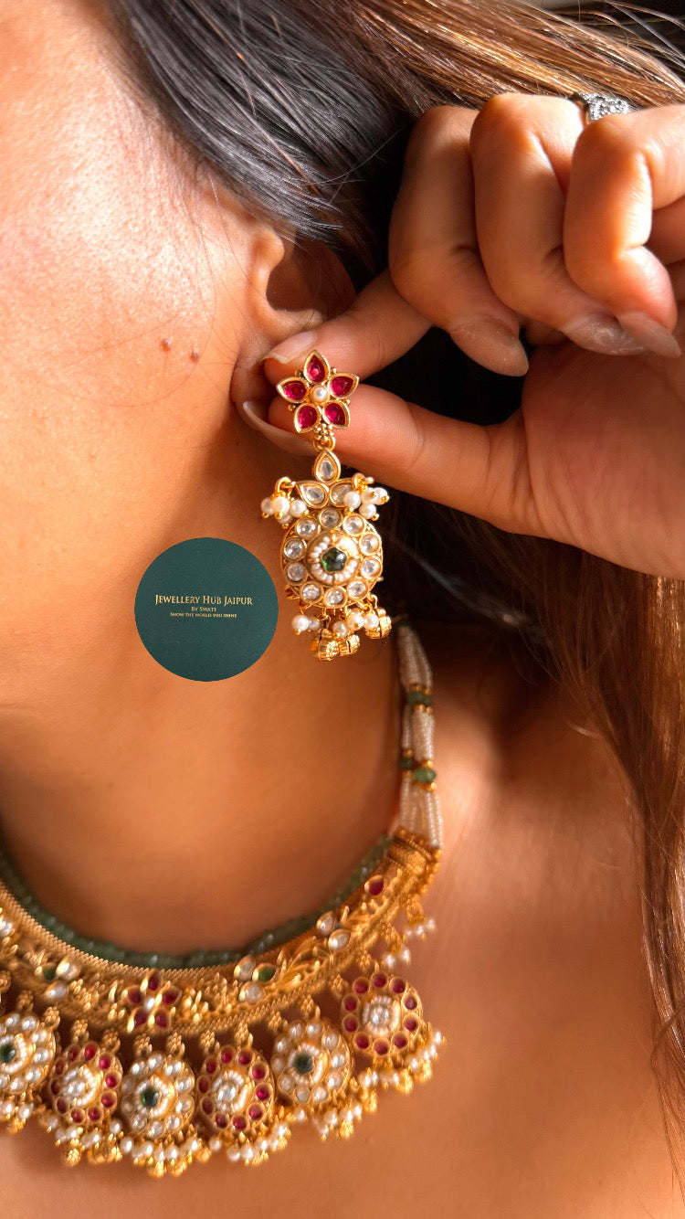 Rajwada rani pink & emerald hasli