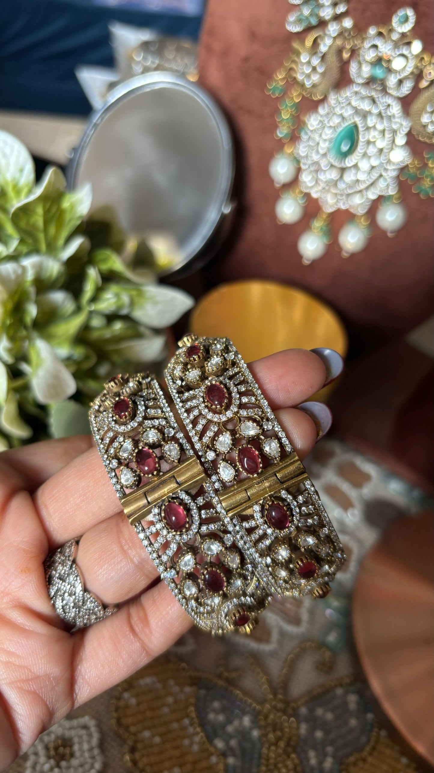 Ruby moissanite victorian bangles
