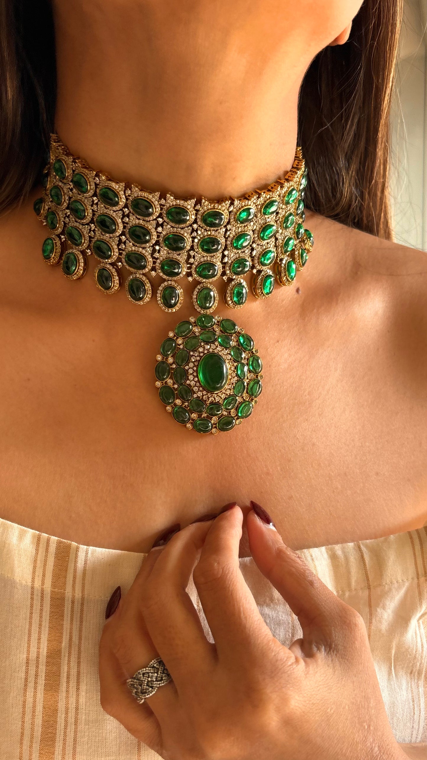 Deepika emerald cocktail set