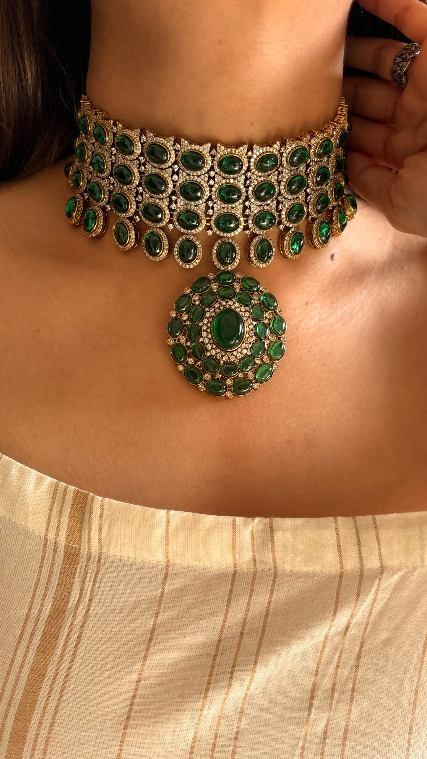 Deepika emerald cocktail set