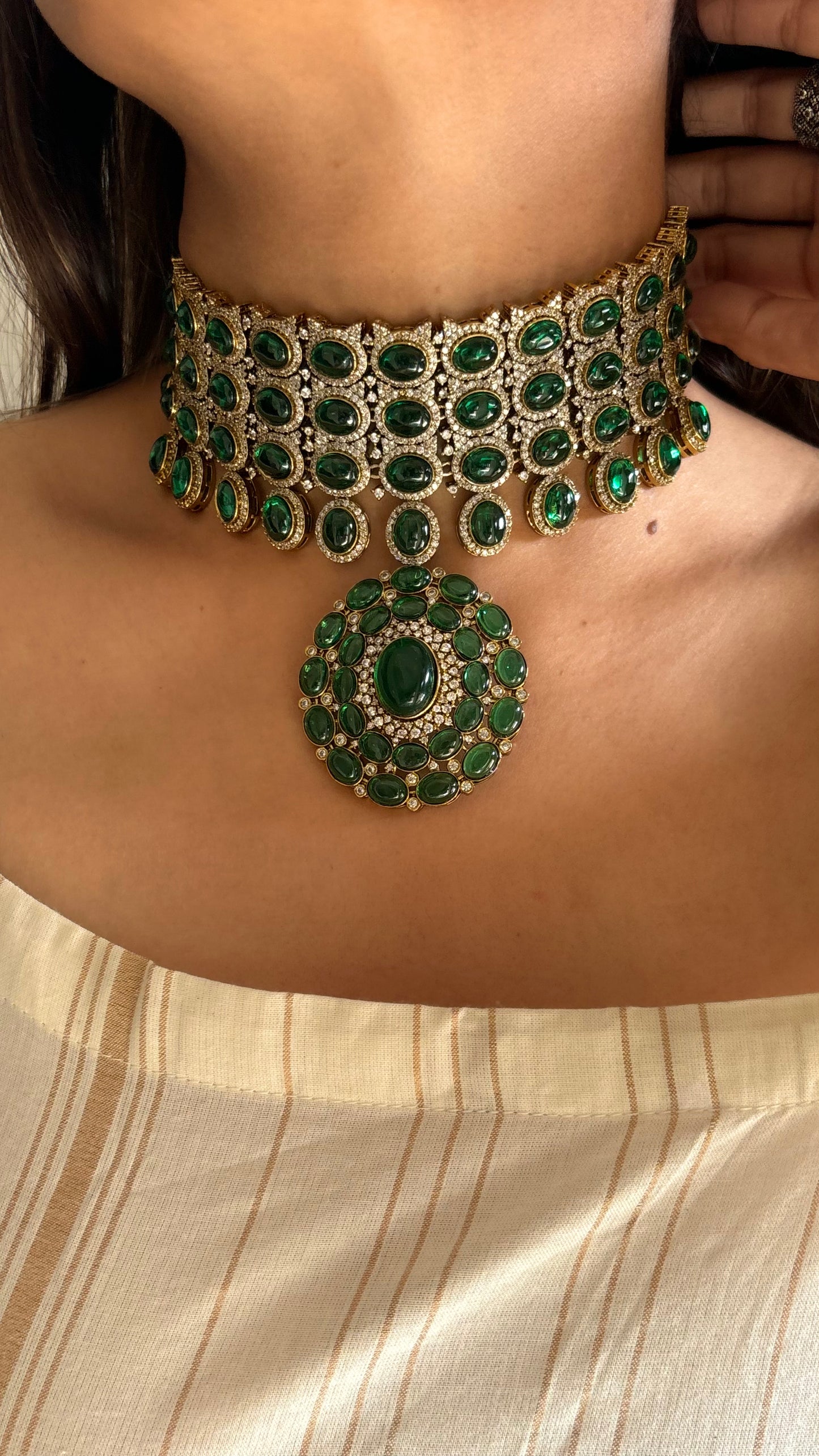 Deepika emerald cocktail set