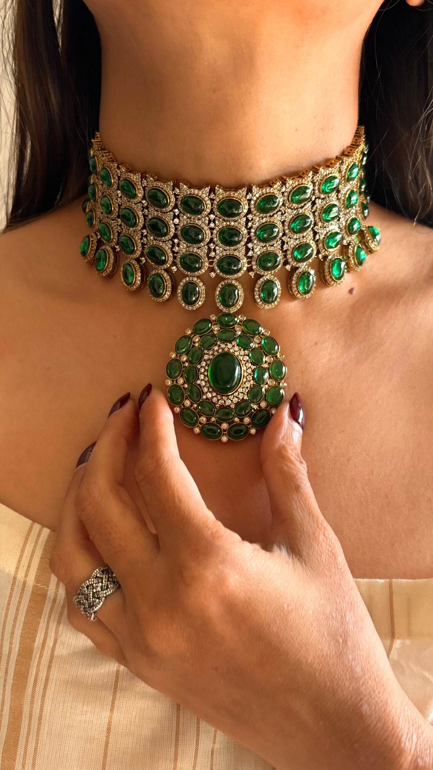 Deepika emerald cocktail set