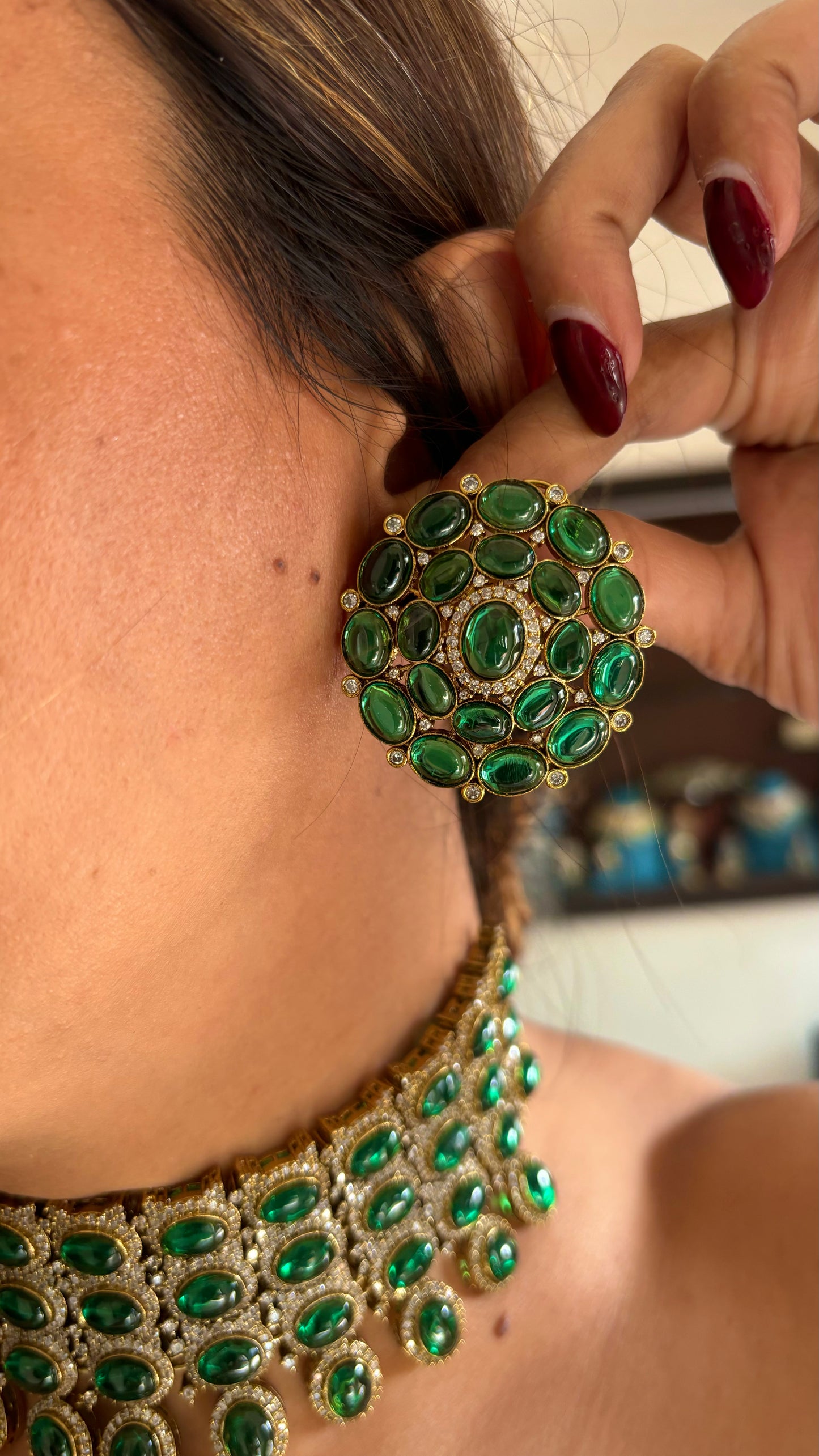 Deepika emerald cocktail set