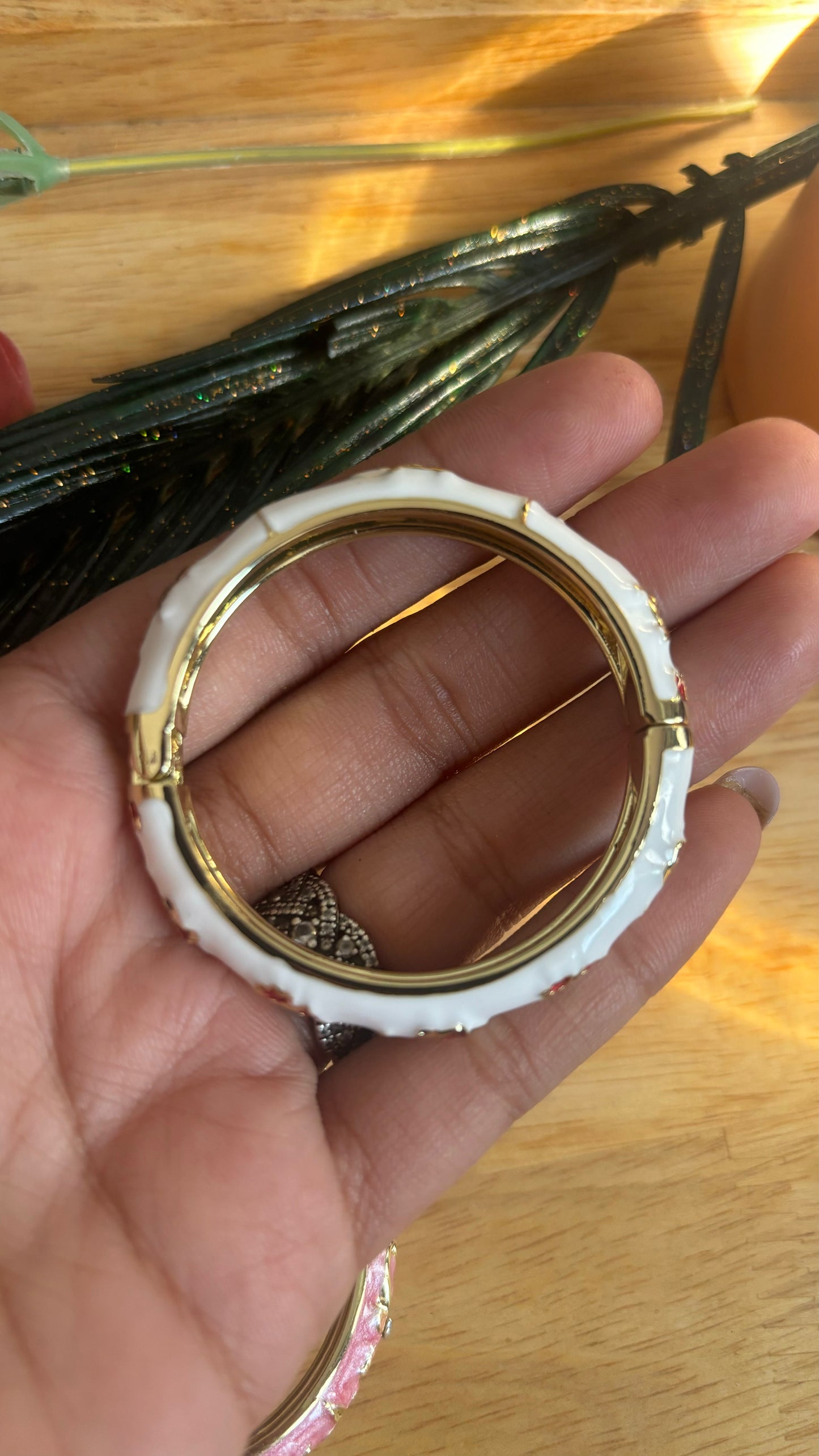 Kids had painted bracelet in white