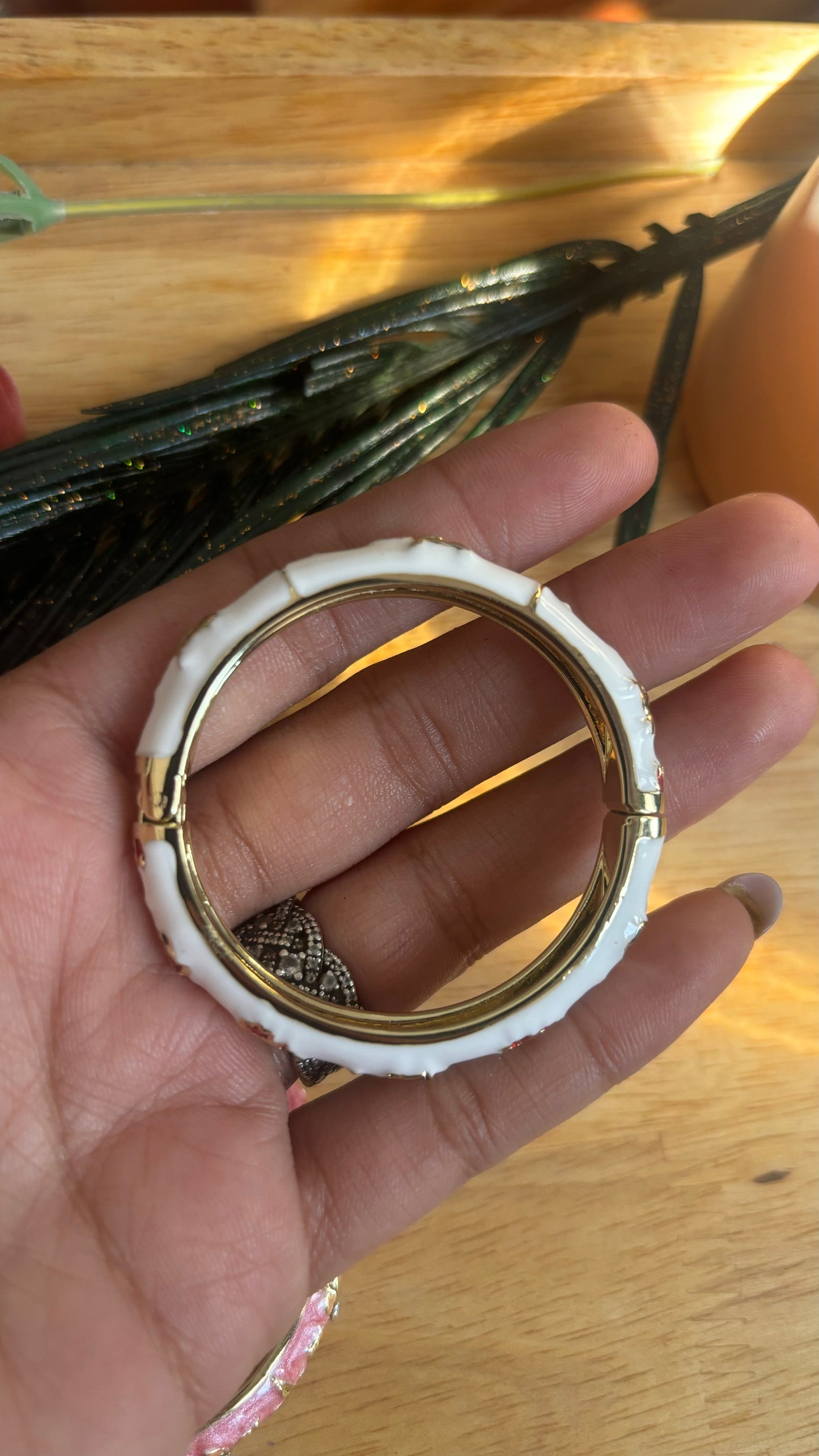 Kids had painted bracelet in white