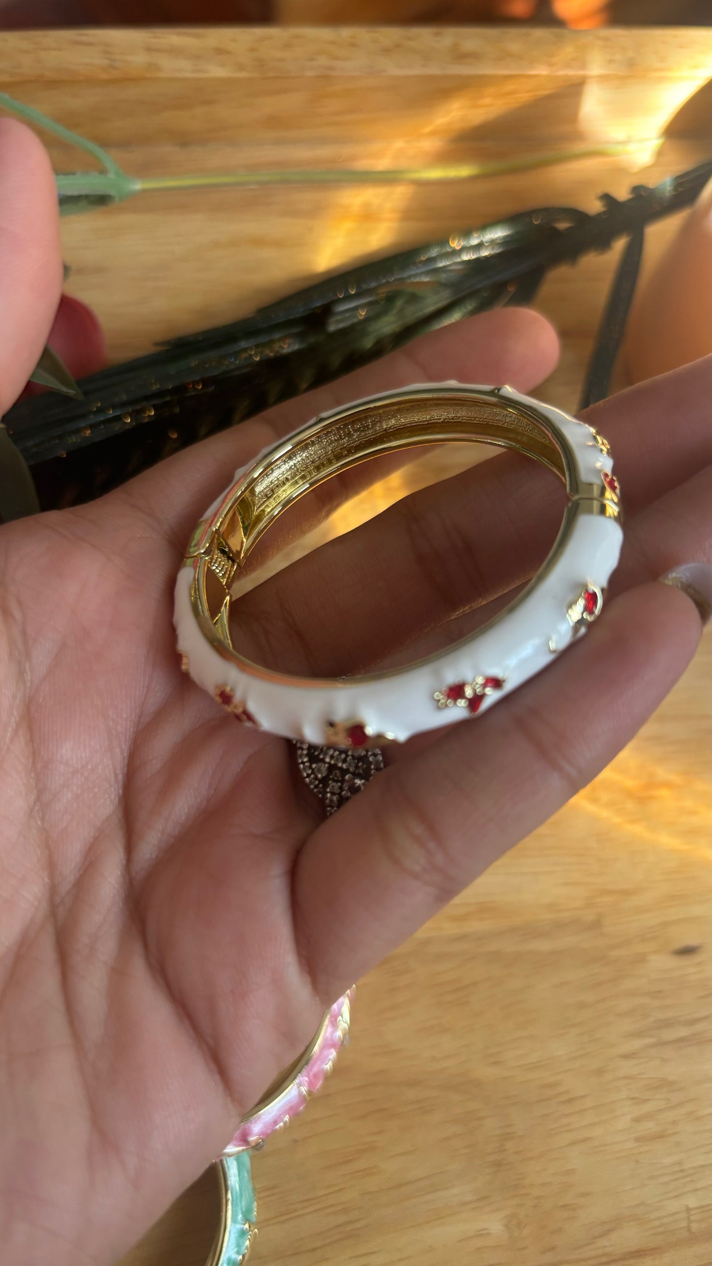 Kids had painted bracelet in white