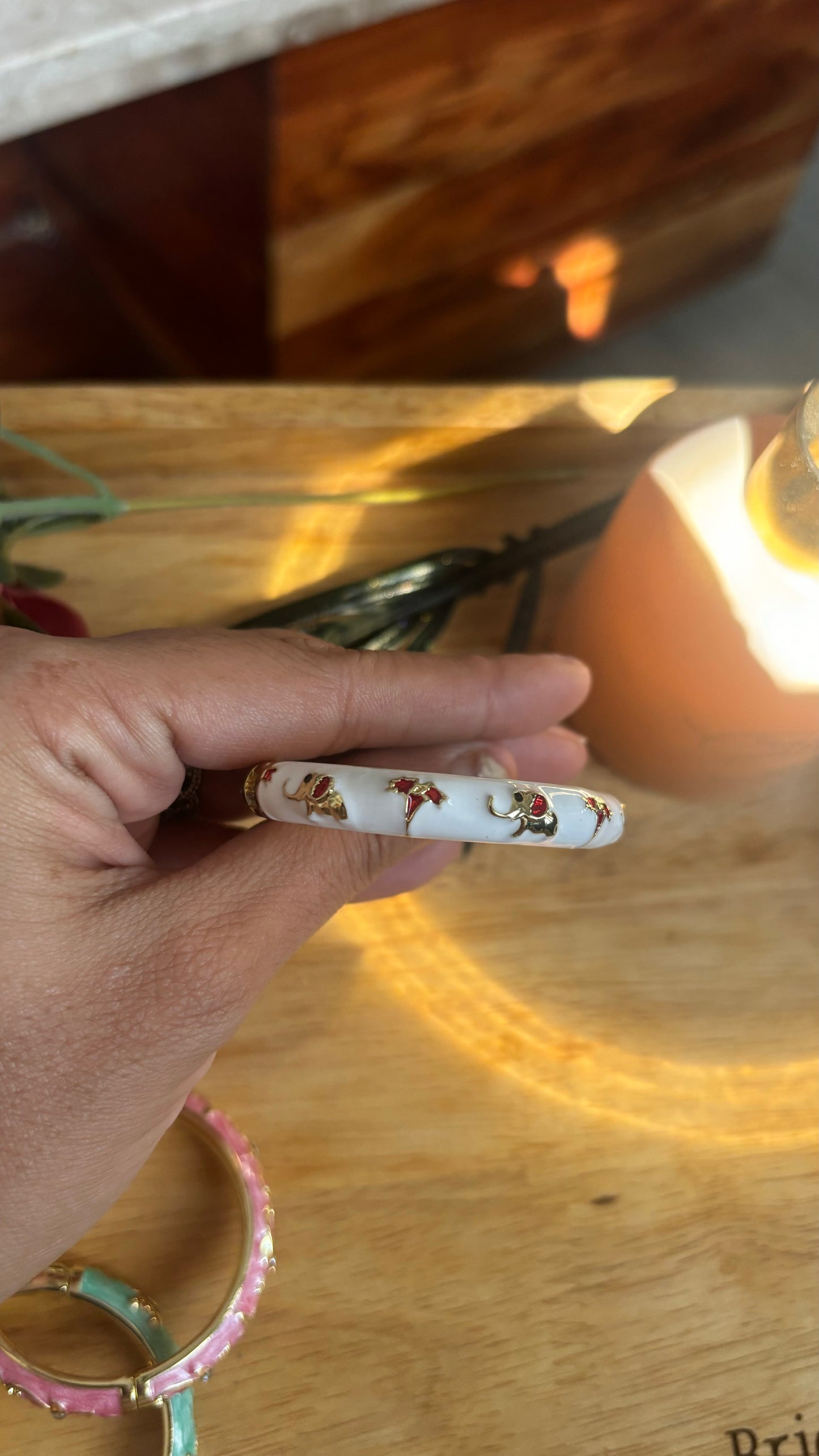 Kids had painted bracelet in white