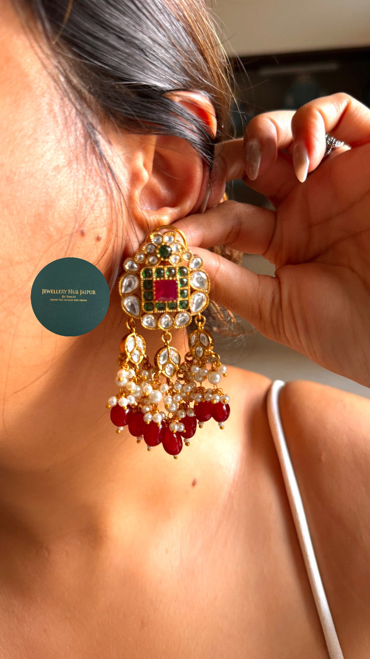Ridhima ruby doublet & emerald Moissanite floral choker