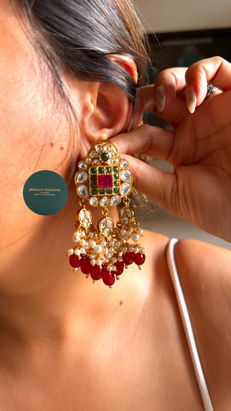 Ridhima ruby doublet & emerald Moissanite floral choker