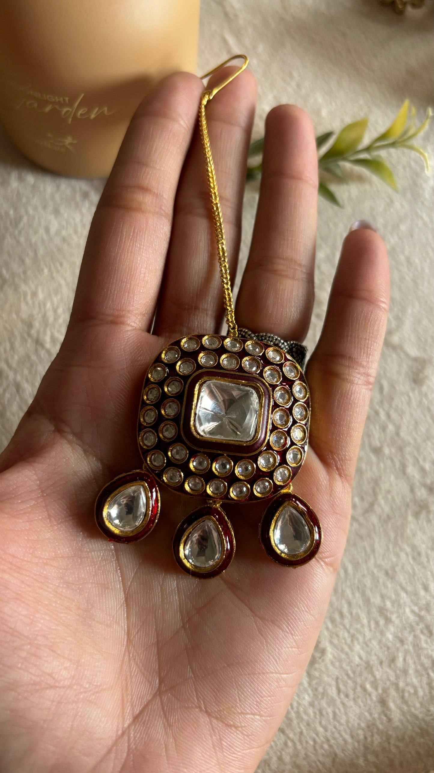 Ruby maangtika