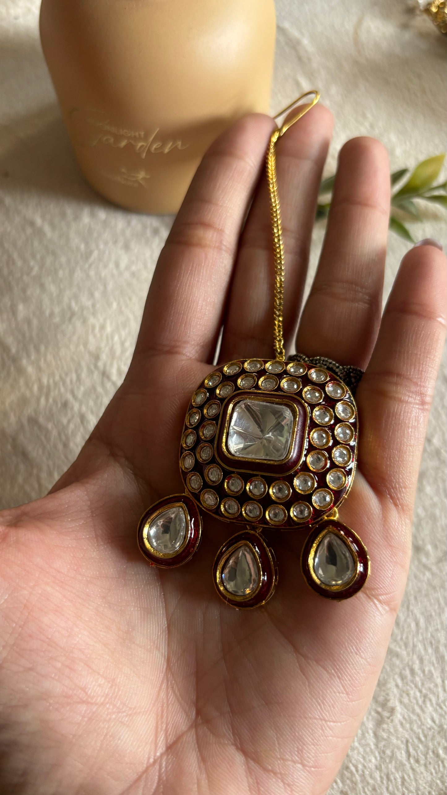 Ruby maangtika