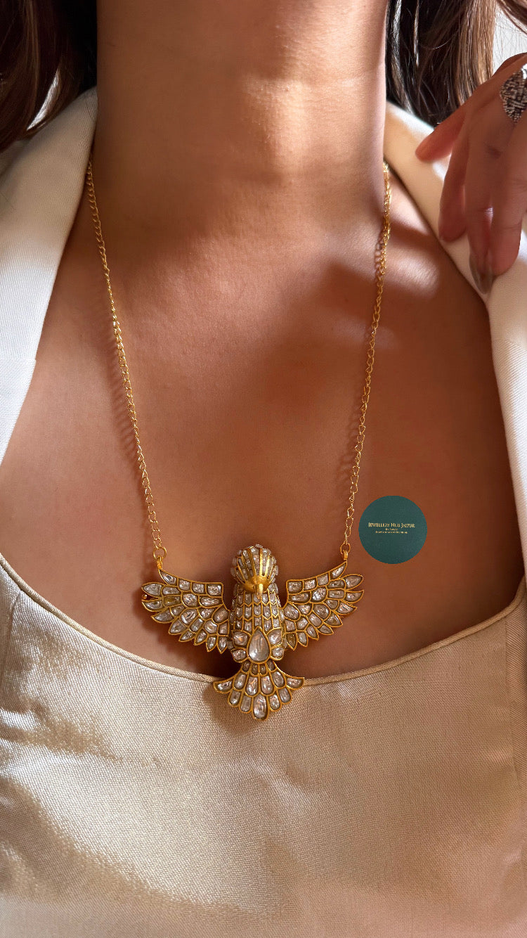 Paachi Real moissanite baj heritage design pendant set