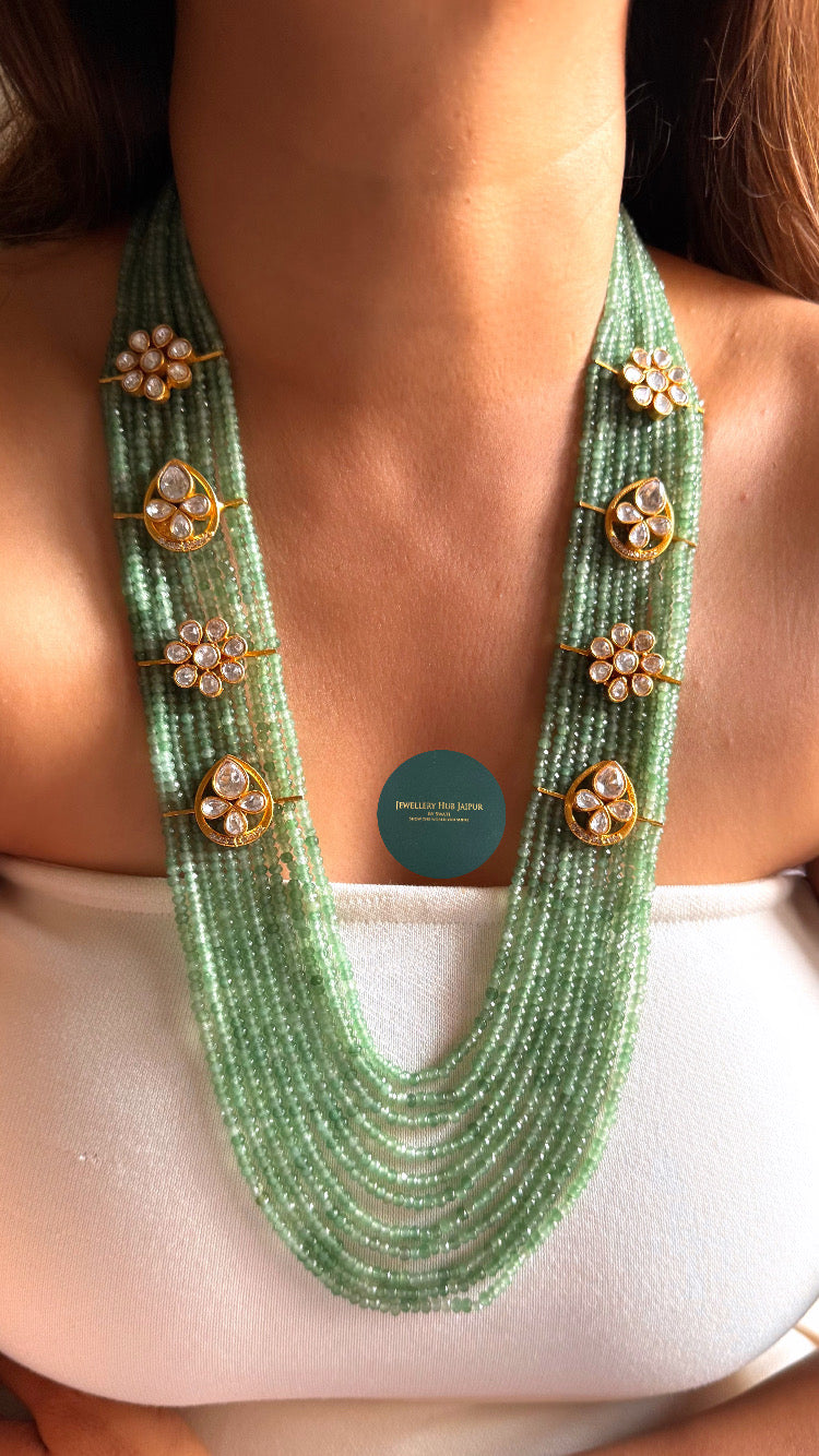 Moissanite floral mint mid length set