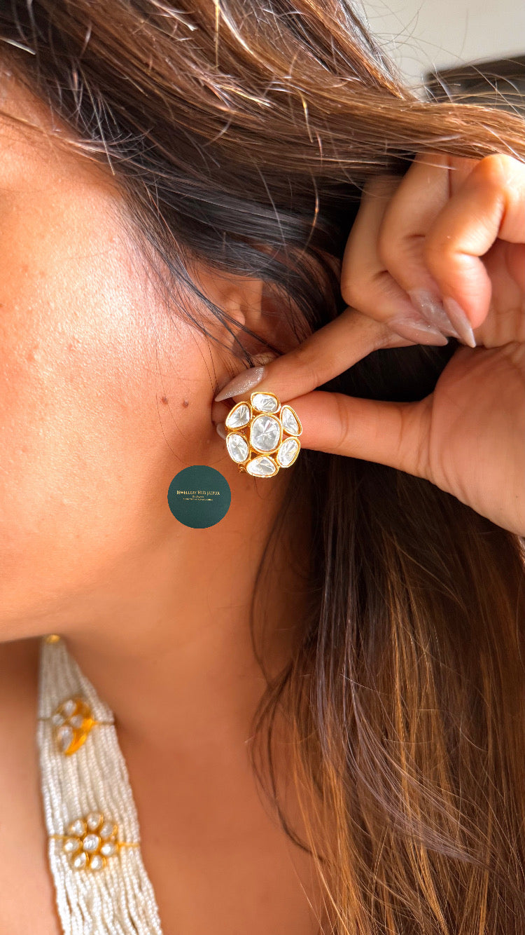 Moissanite floral mint mid length set
