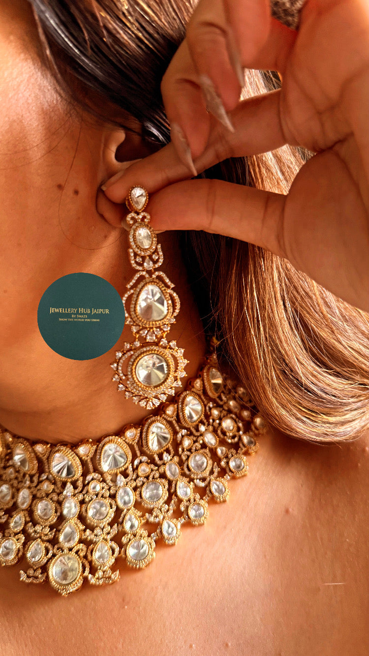Shehnaaz Moissanite polki choker set