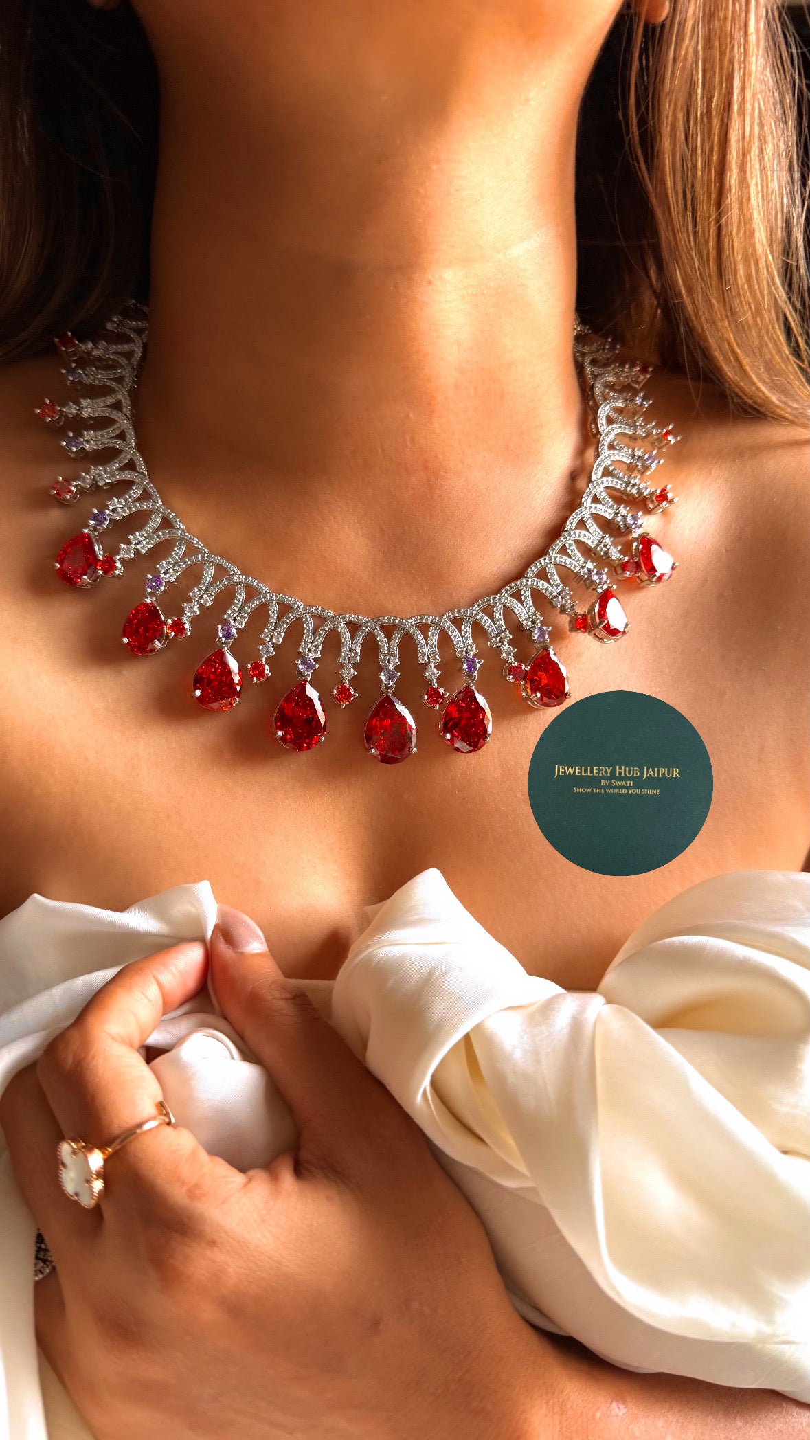 Bvlgari inspired ruby diamond set