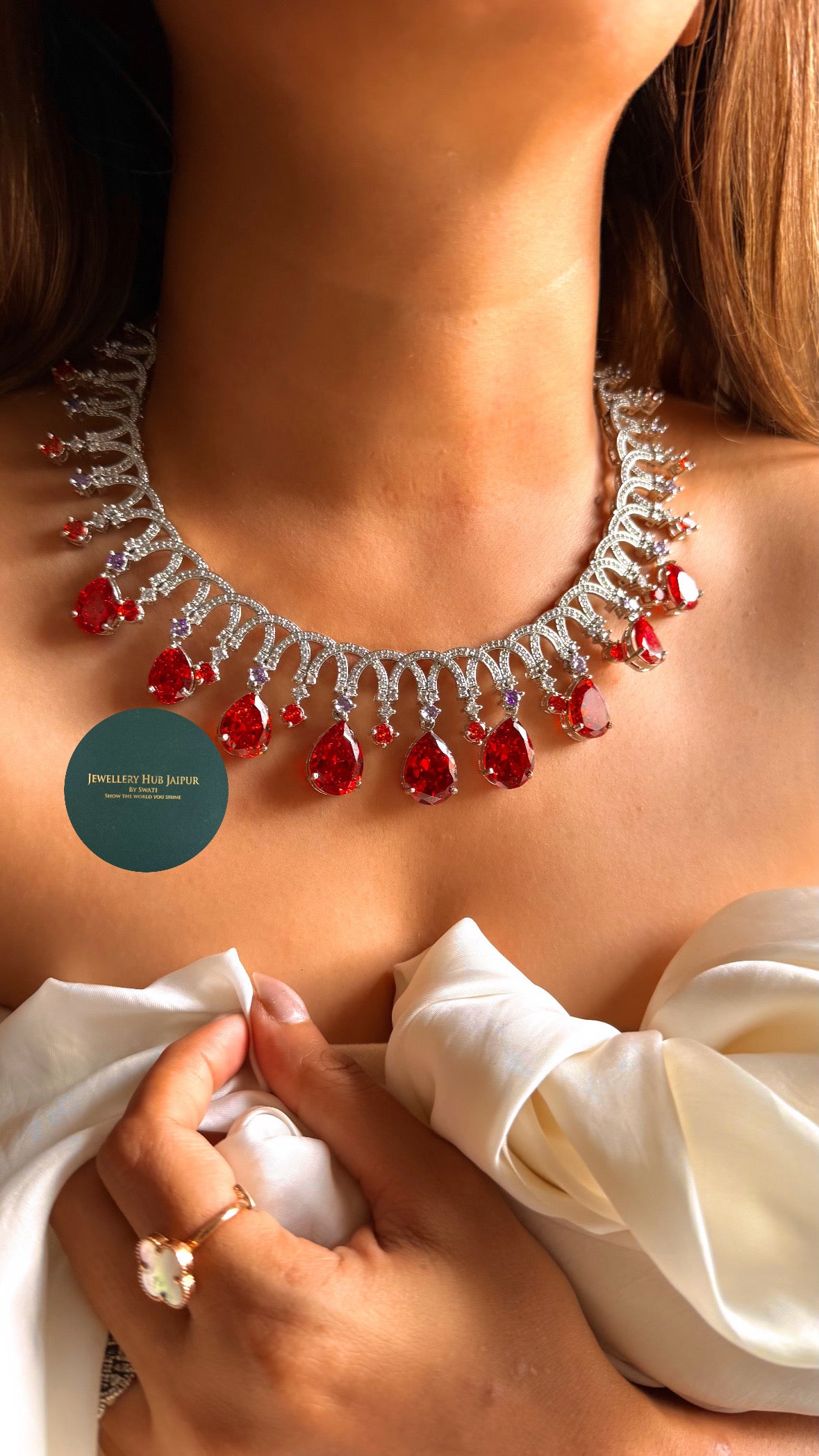 Bvlgari inspired ruby diamond set