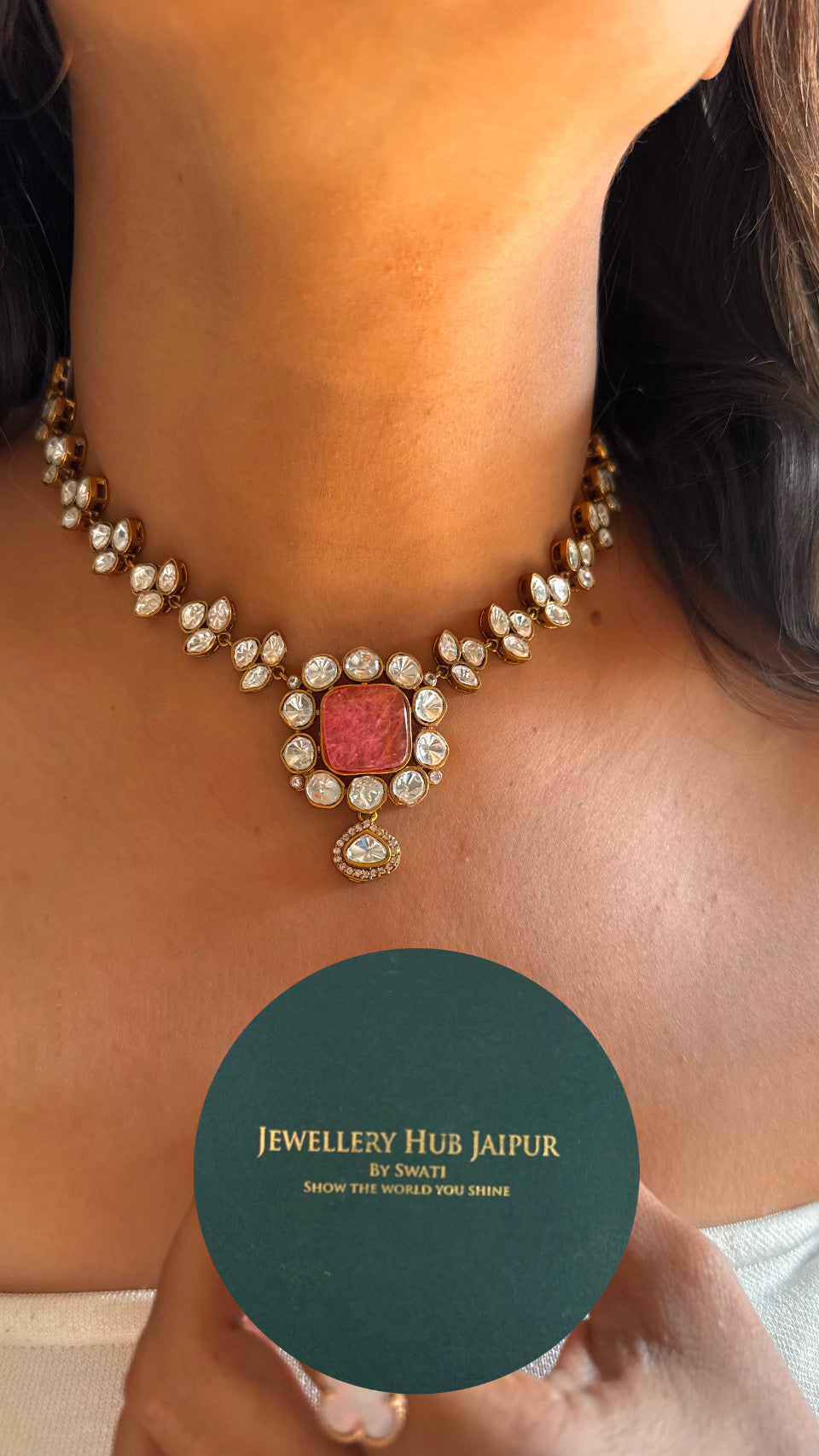 rose quartz victorian minimal necklace