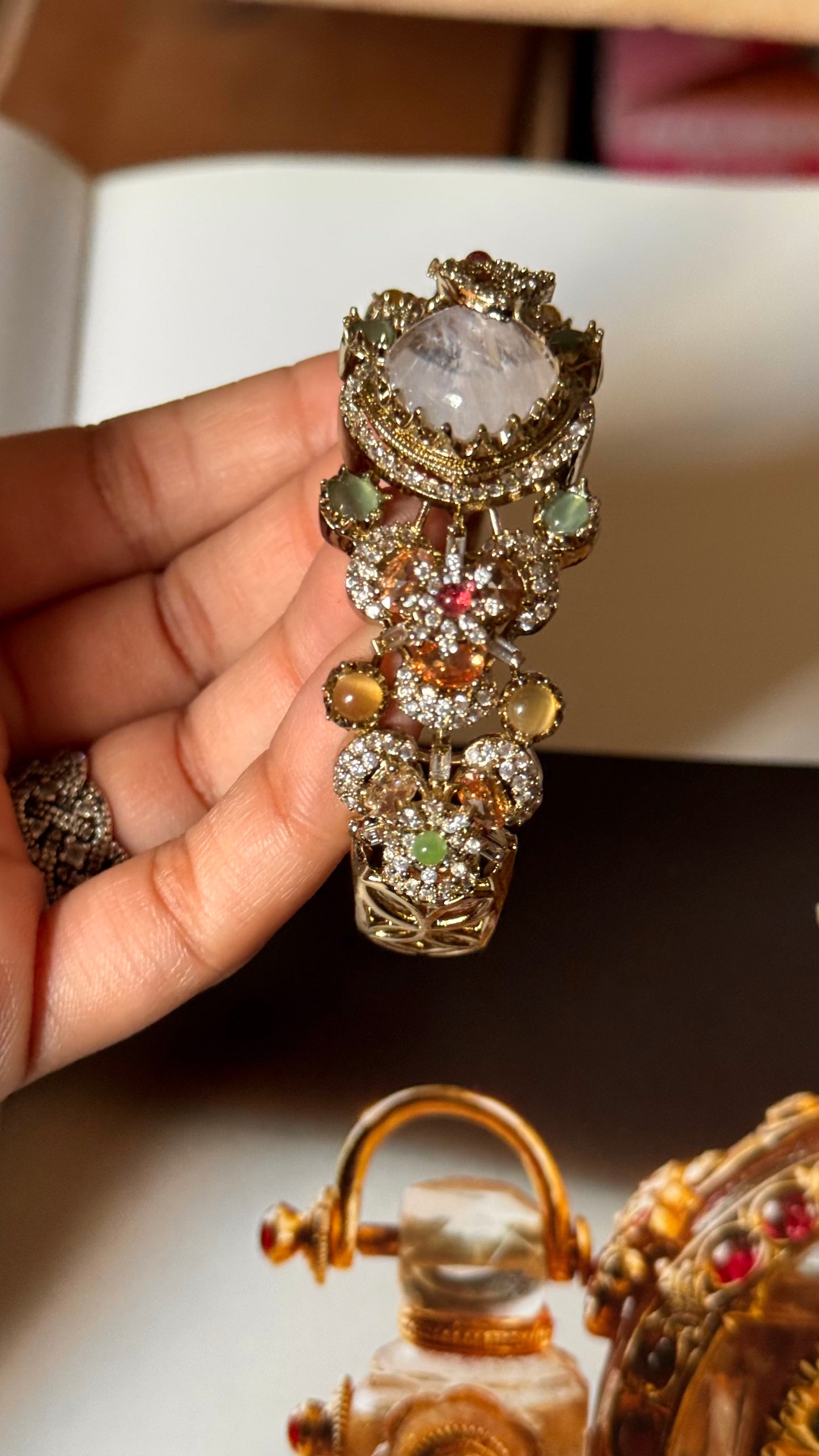 Navratna doublet moissanite bracelet