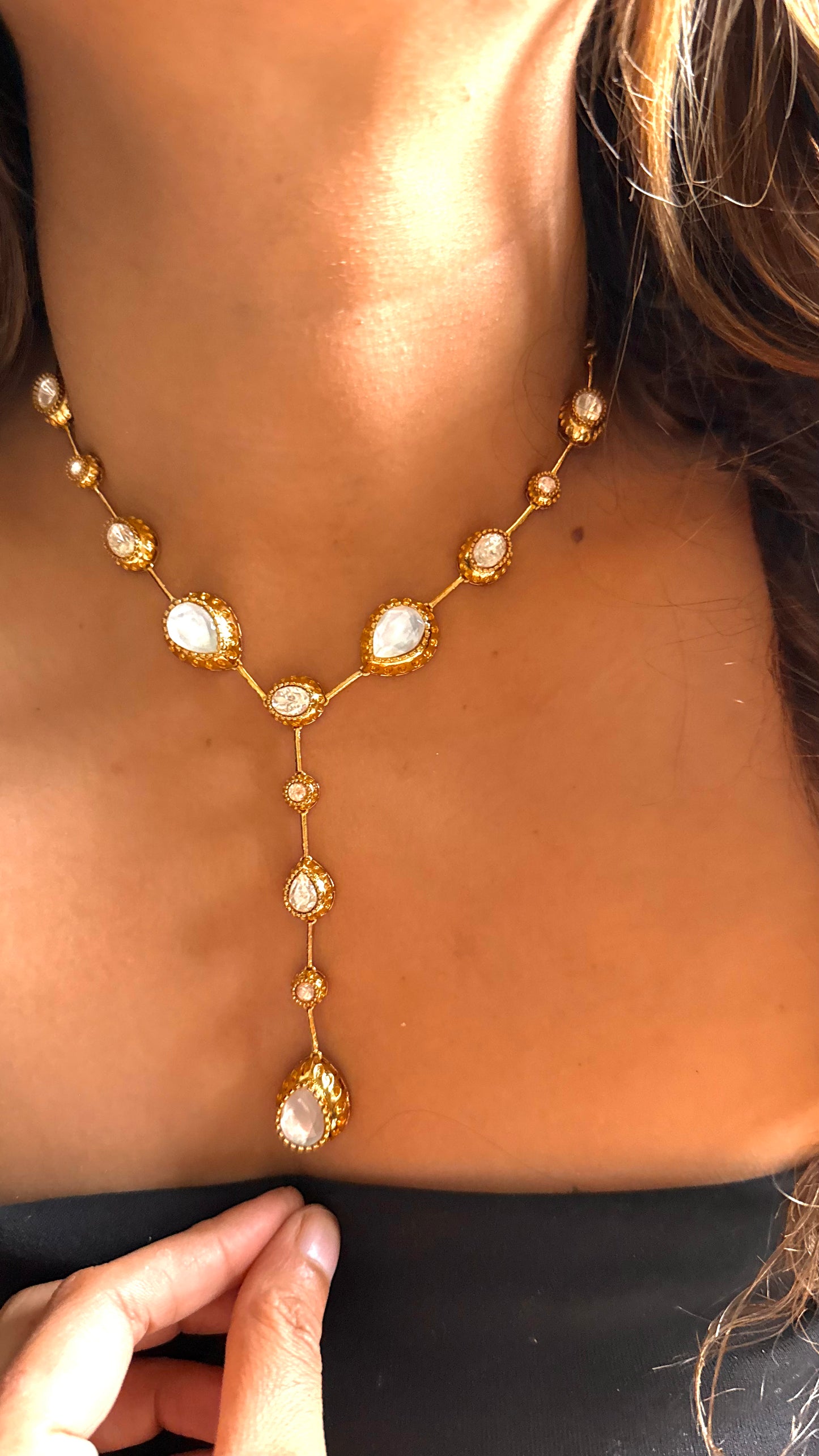 Mother of pearl designer designer necklace