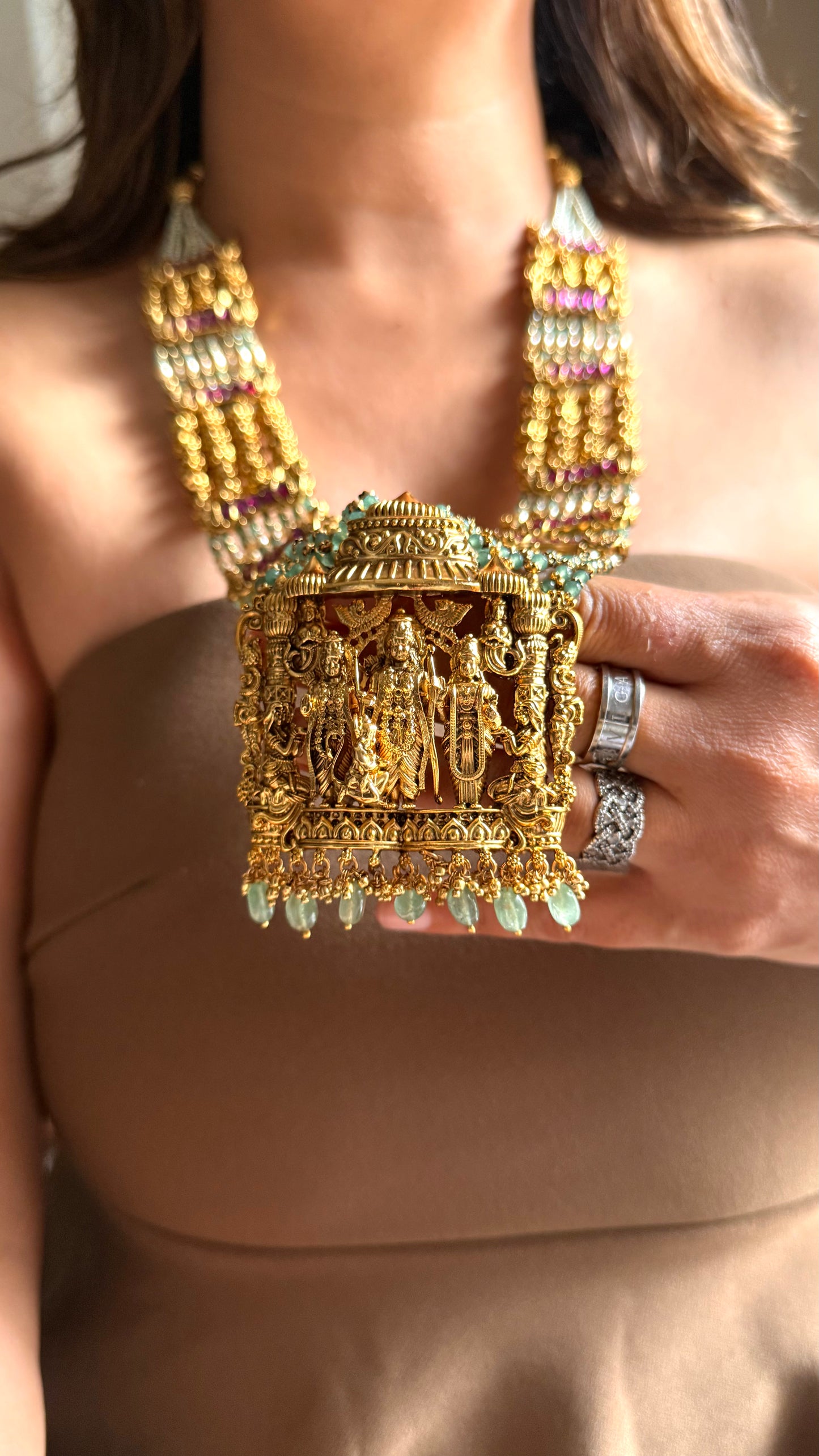 Ram Parivar royal temple necklace